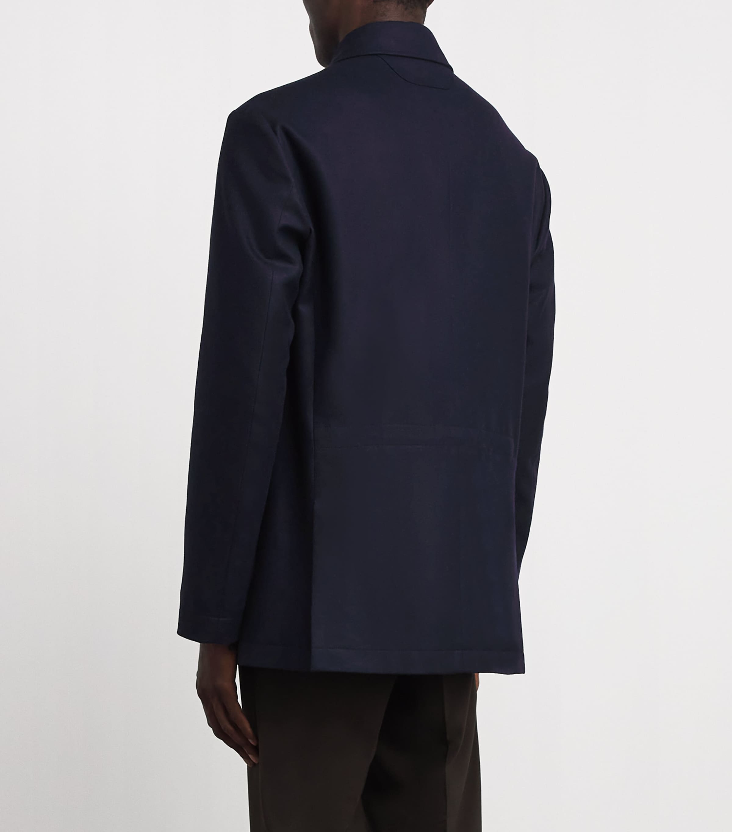 Colombo Mens Wool Car Coat Dark Blue Image 5