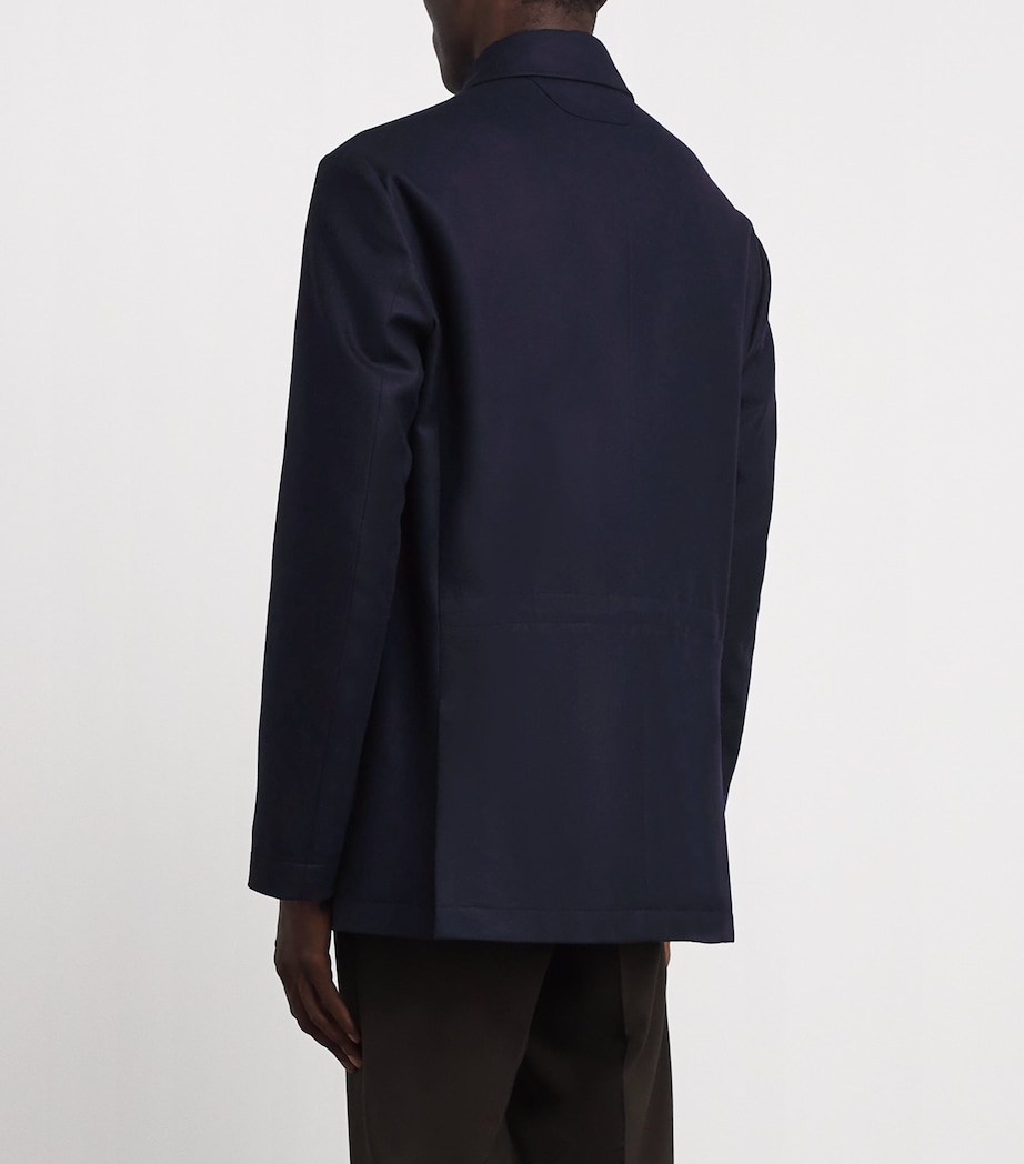Colombo Mens Wool Car Coat Dark Blue Image 5