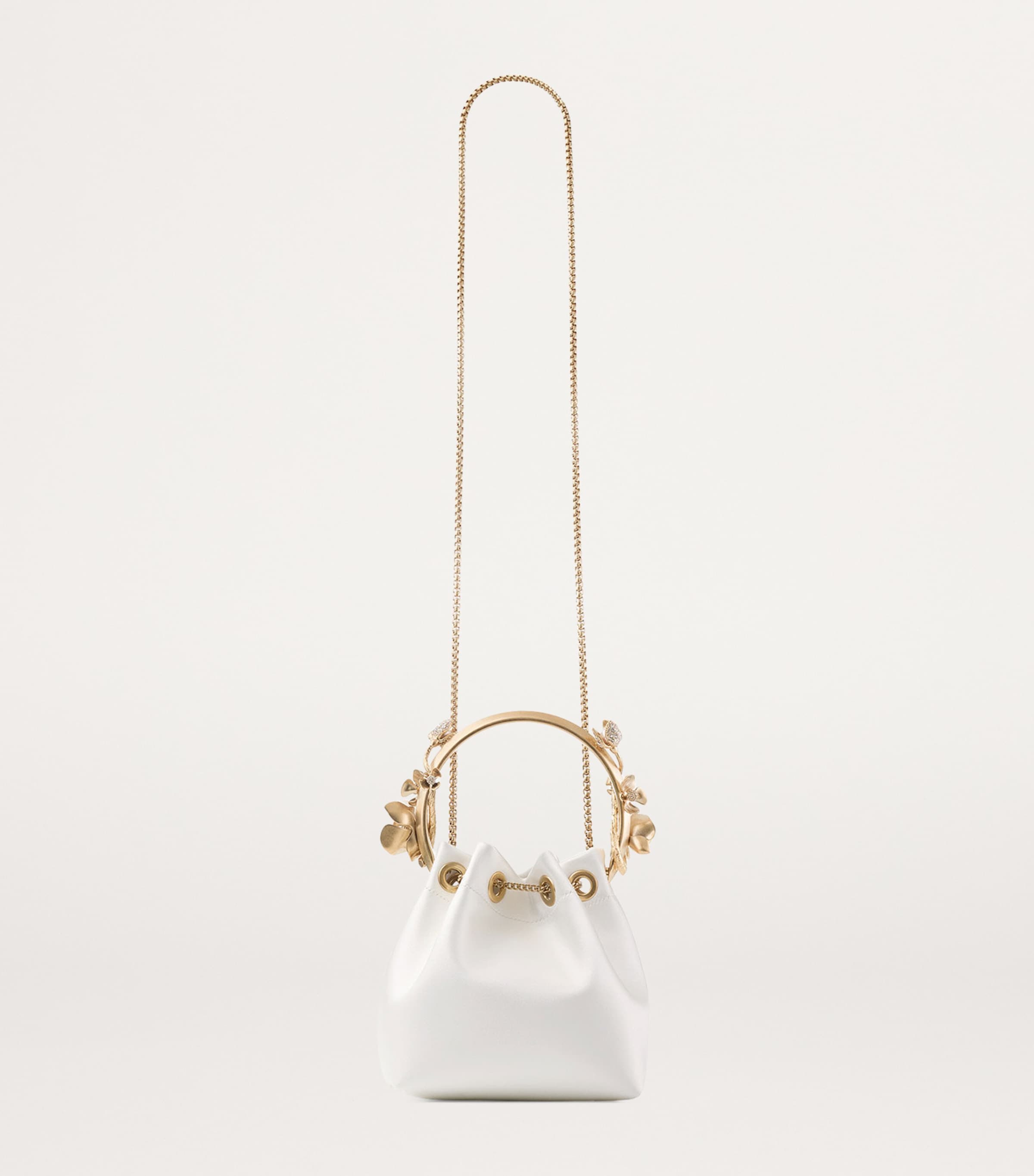 Bon Bon Satin Top-Handle Bag IVORY/GOLD Image 4