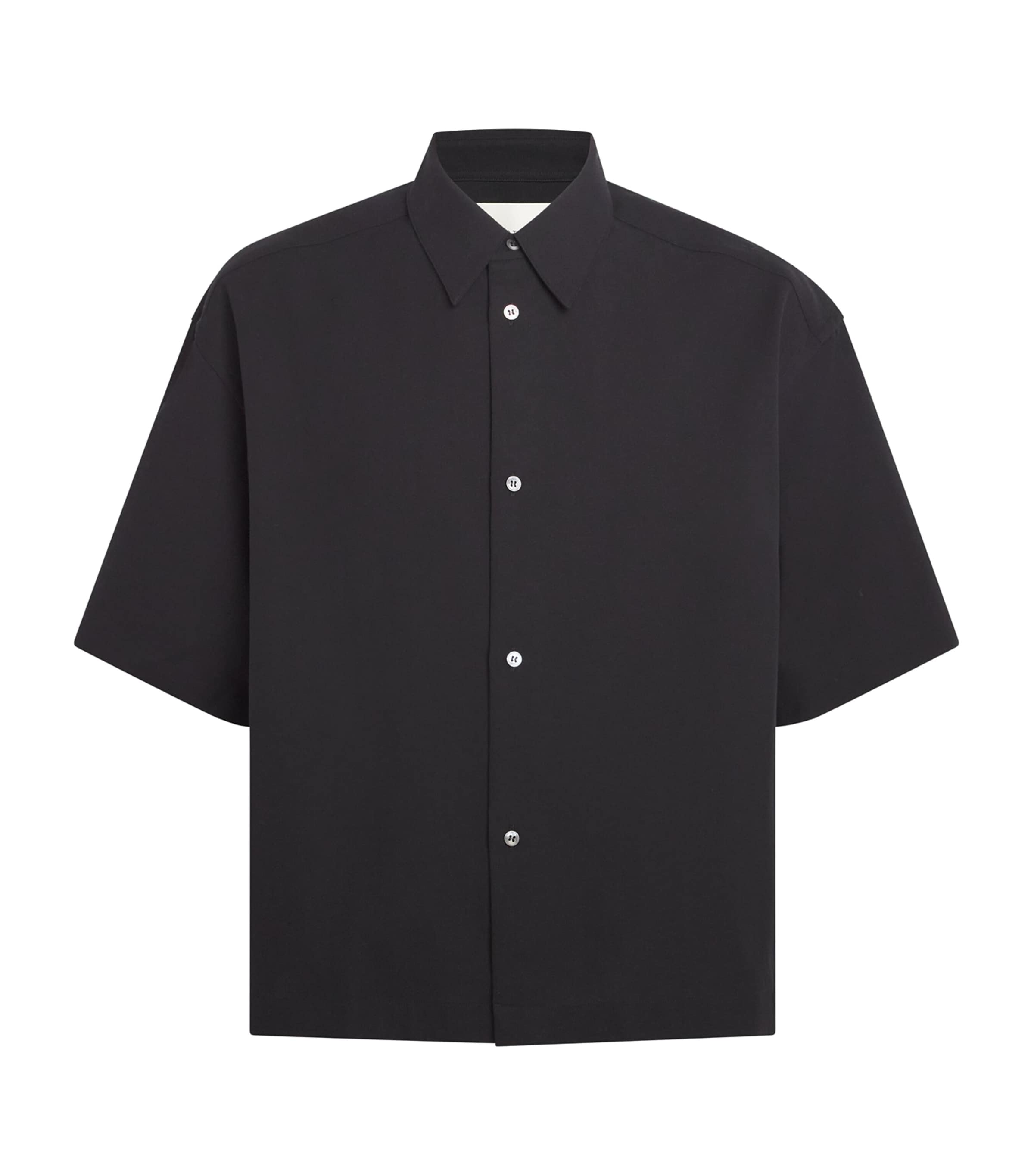 Studio Nicholson Mens Cotton-Blend Sorono Oversized Shirt Black Image 1