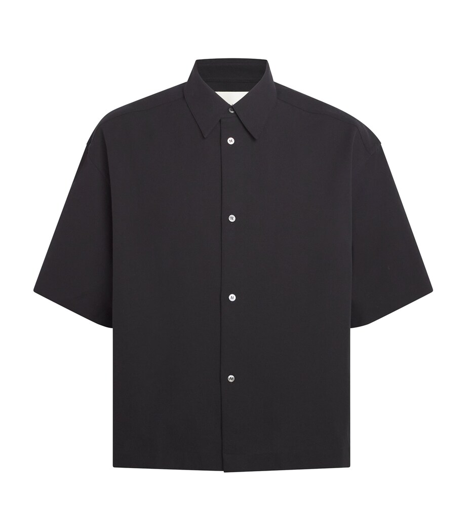 Studio Nicholson Mens Cotton-Blend Sorono Oversized Shirt Black Image 1