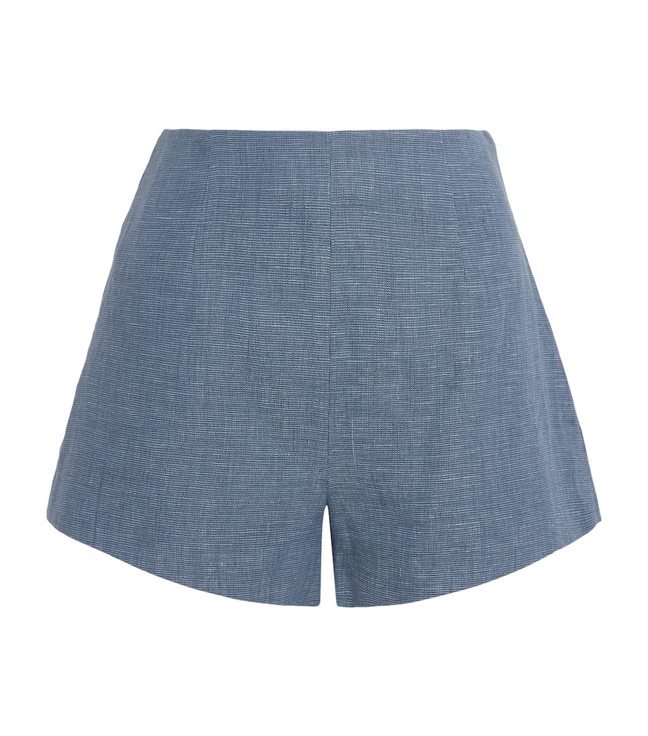 Linen Thea Tailored Shorts STEEL BLUE Image 1