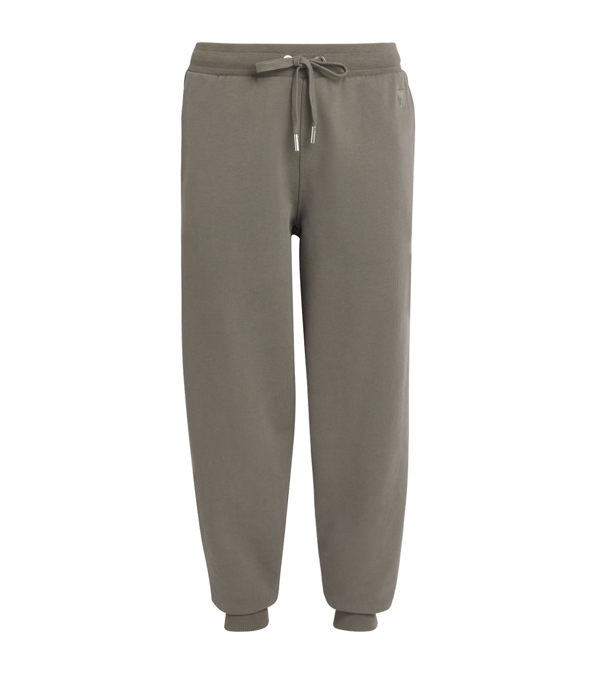 AMI Paris Mens Cotton Ami de Coeur Sweatpants Gris Image 1