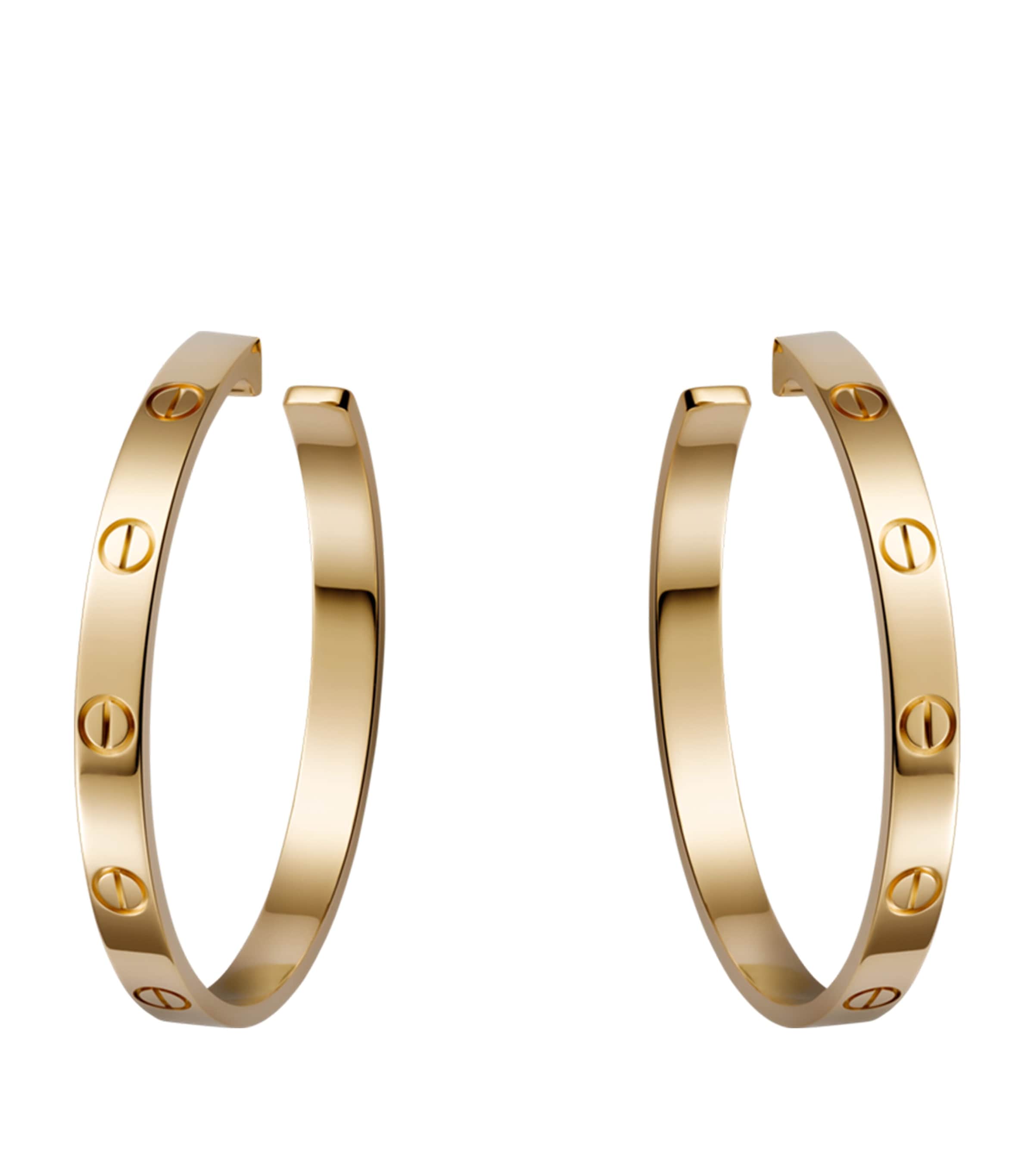 Cartier Yellow Gold LOVE Hoop Earrings | Harrods UK