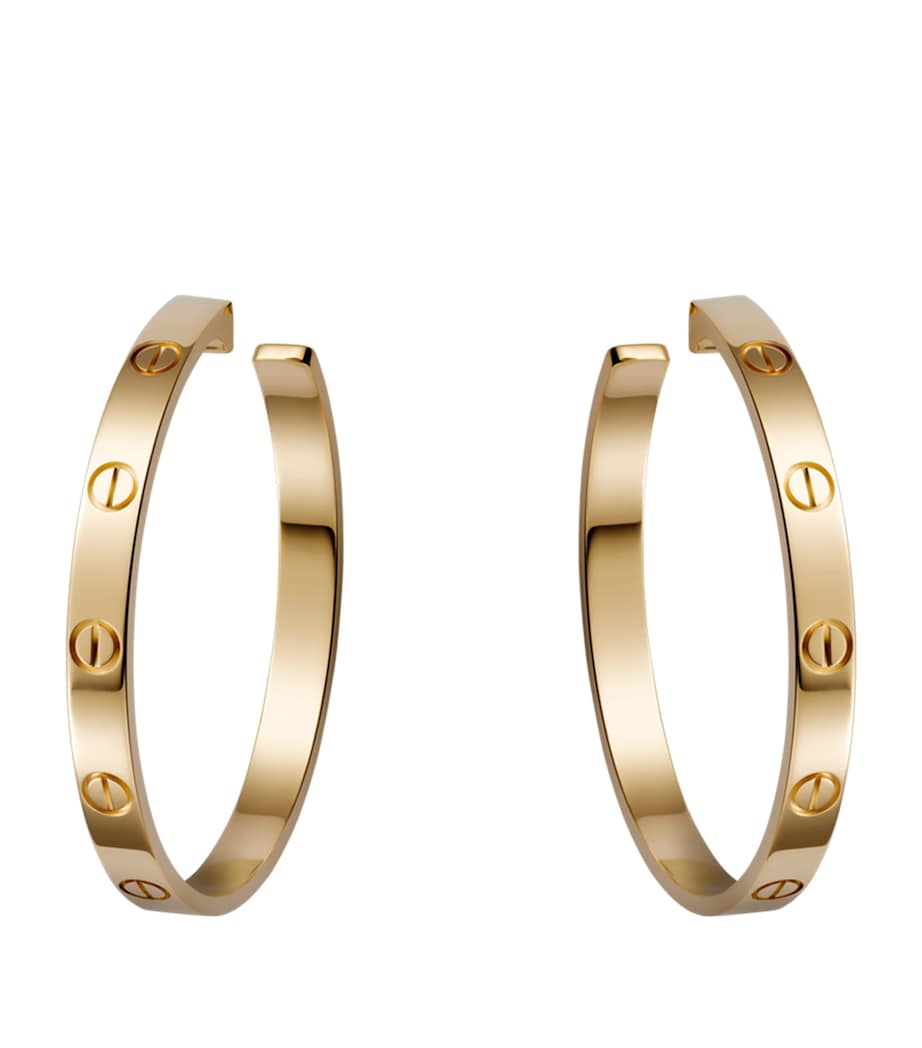 Yellow Gold LOVE Hoop Earrings YELLOW GOLD Image 1