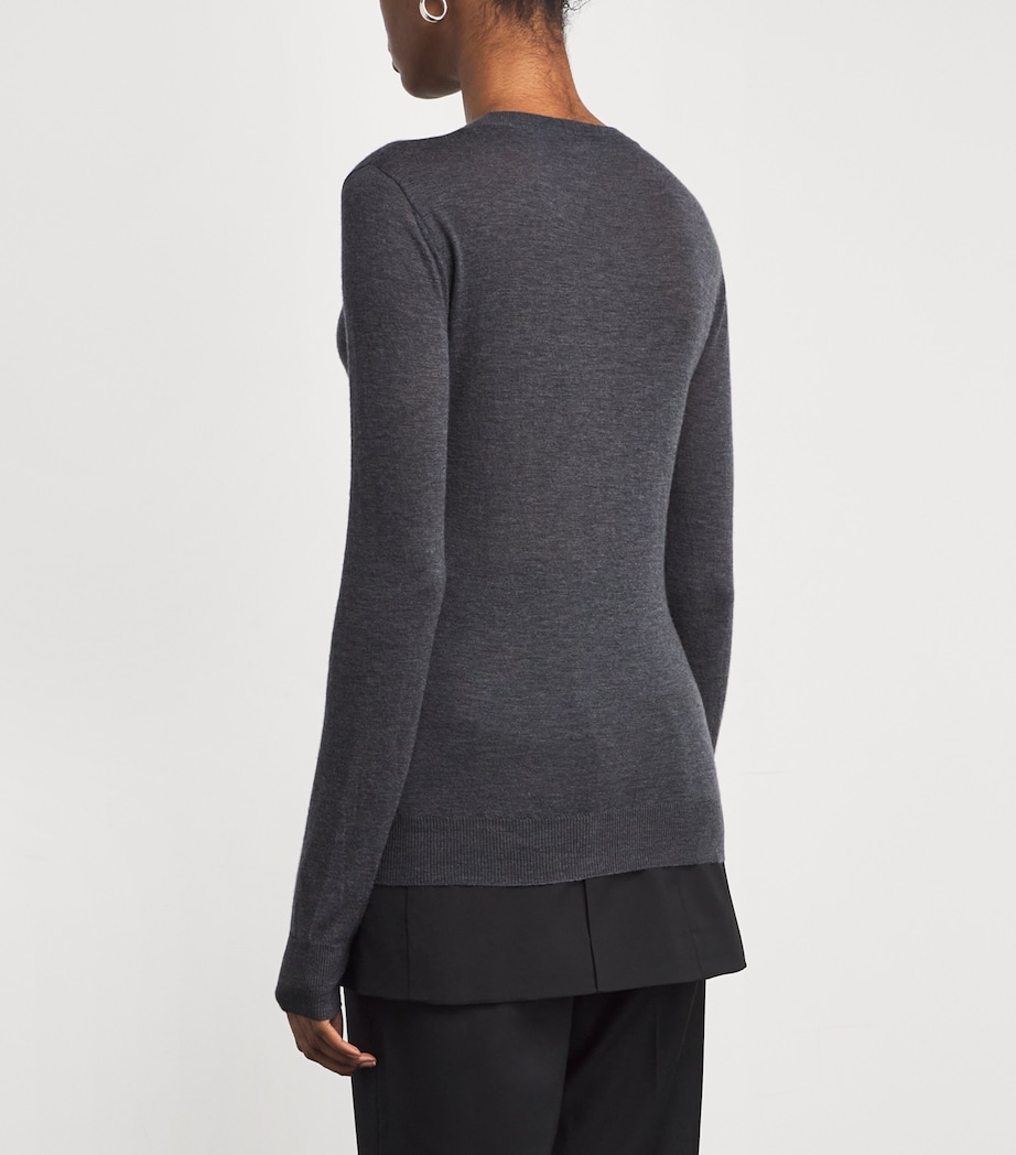 Cashmere Round-Neck Sweater SMOKE Image 4