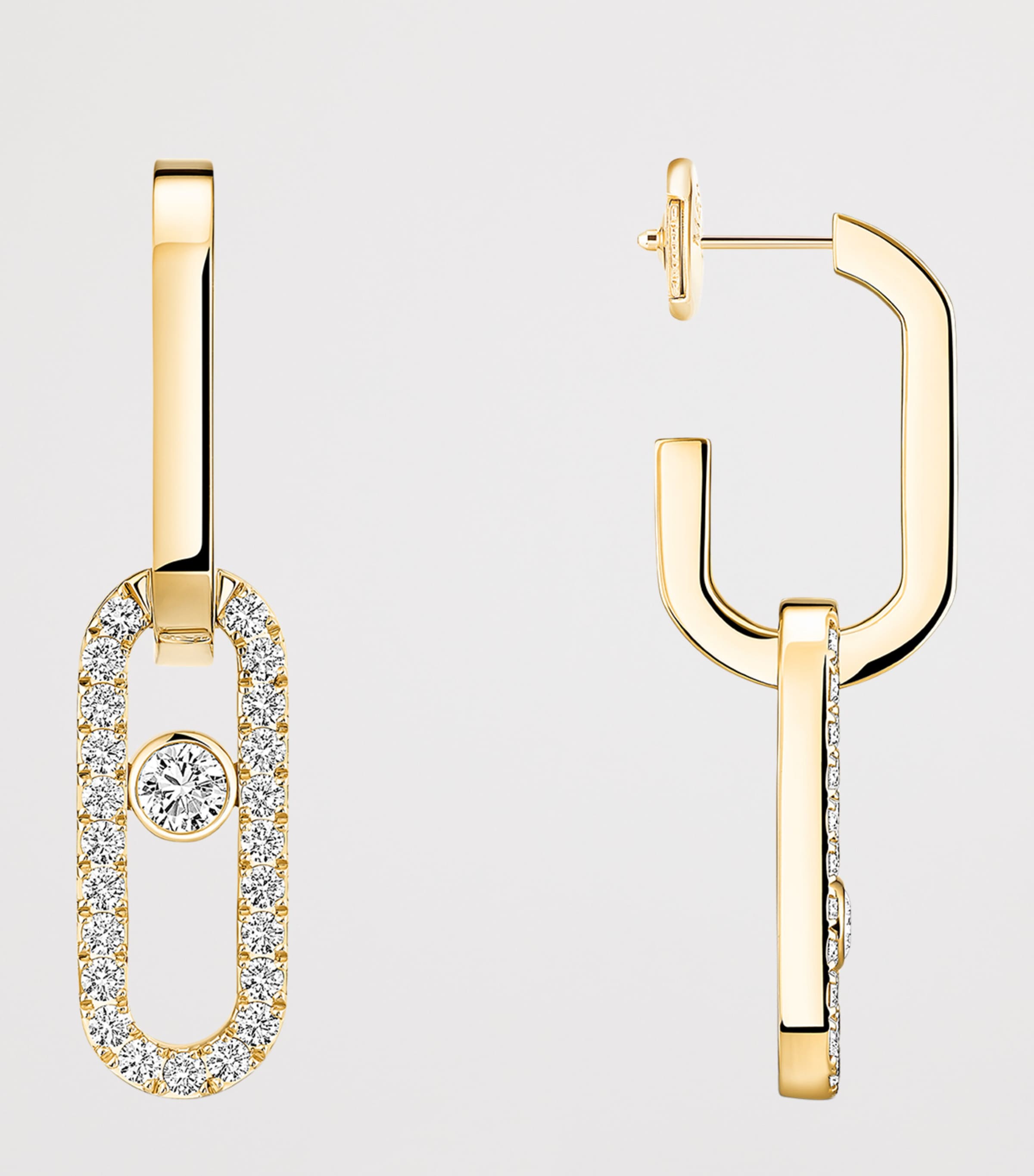 Messika Move Link Yellow Gold and Diamond Drop Earrings (0.85ct) Yellow Gold Image 3