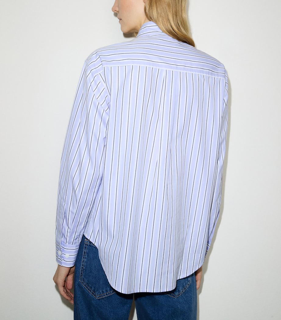 MAX&Co. Womens Cotton Stripe Shirt Navy Image 4