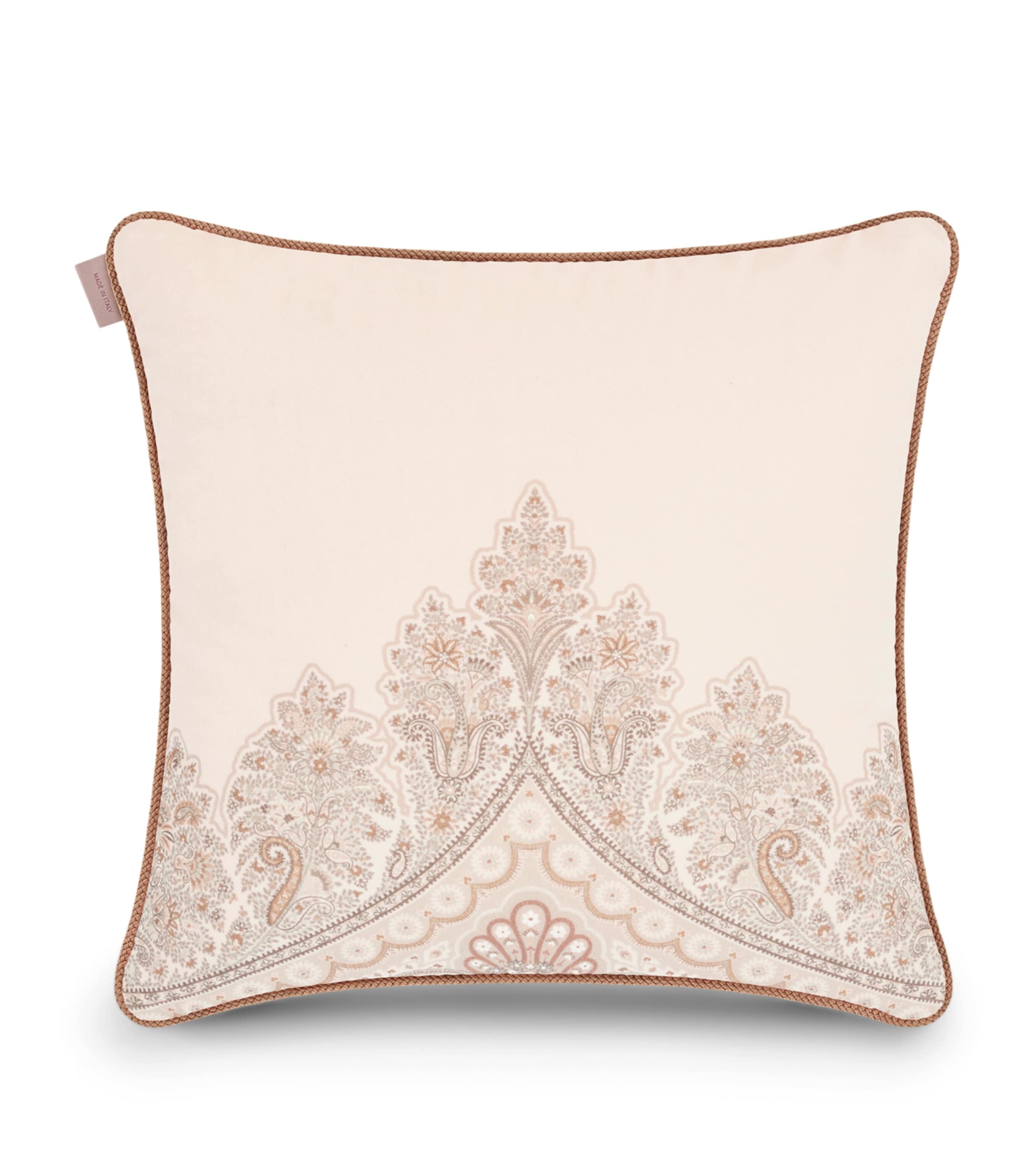 Cotton Velvet Kiri Cushion (45cm x 45cm) PRINT ON BEIGE BASE Image 2