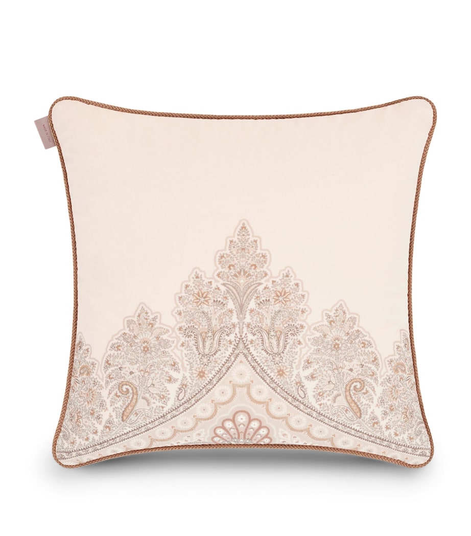 Cotton Velvet Kiri Cushion (45cm x 45cm) PRINT ON BEIGE BASE Image 2
