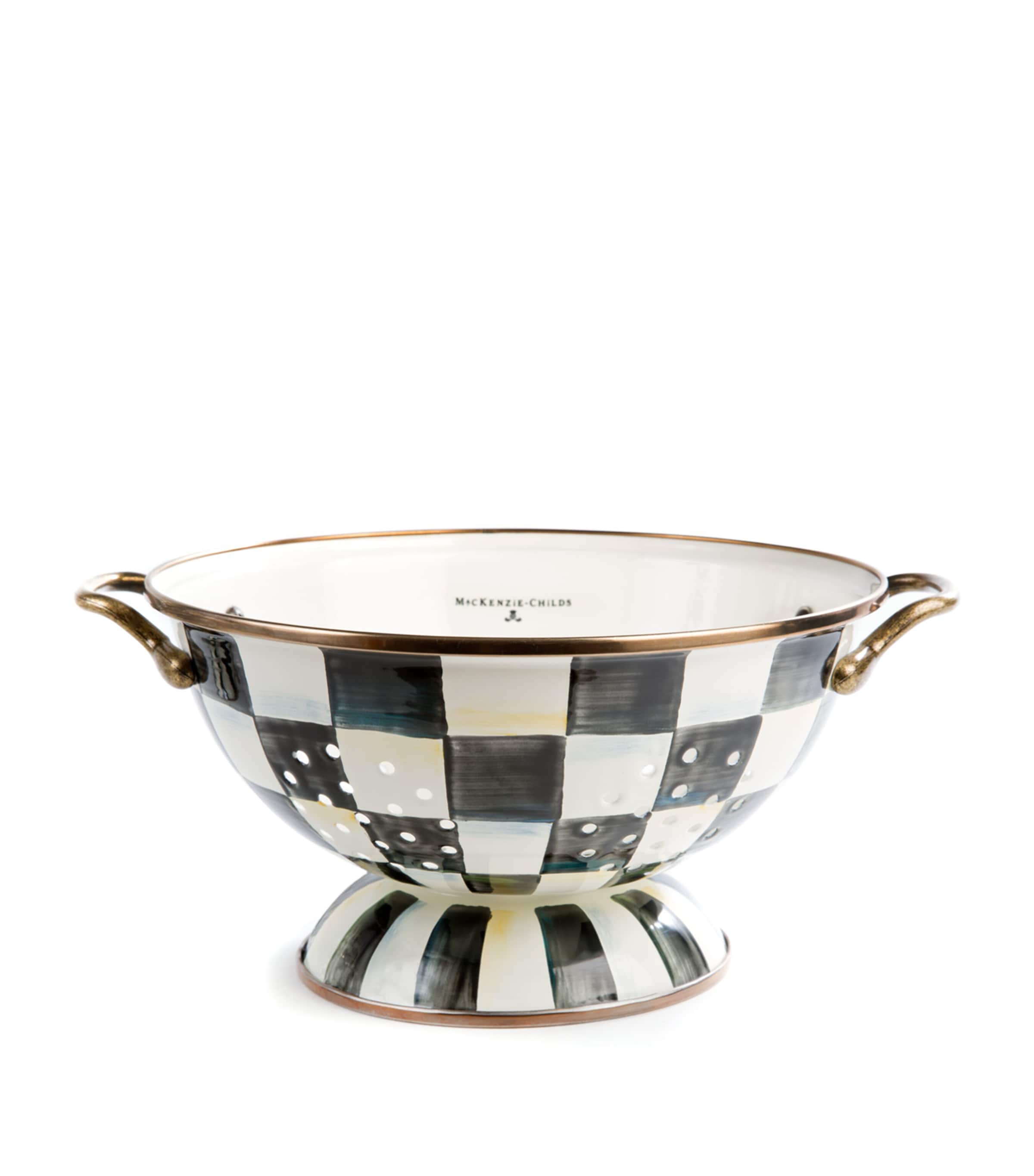 Mackenzie-childs Mackenzie Childs Courtly Check Enameled Steel Everything Bowl In Black