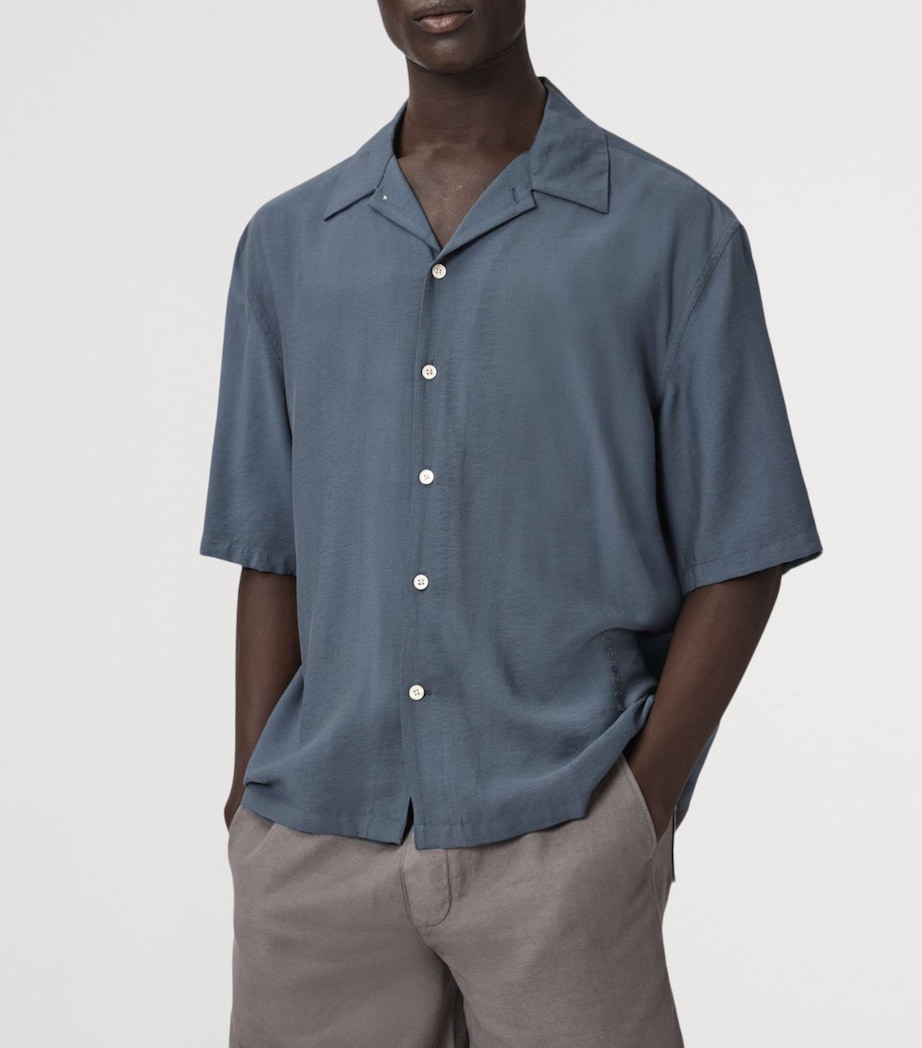 AllSaints Mens Purley Short-Sleeve Shirt Canis Grey Image 3