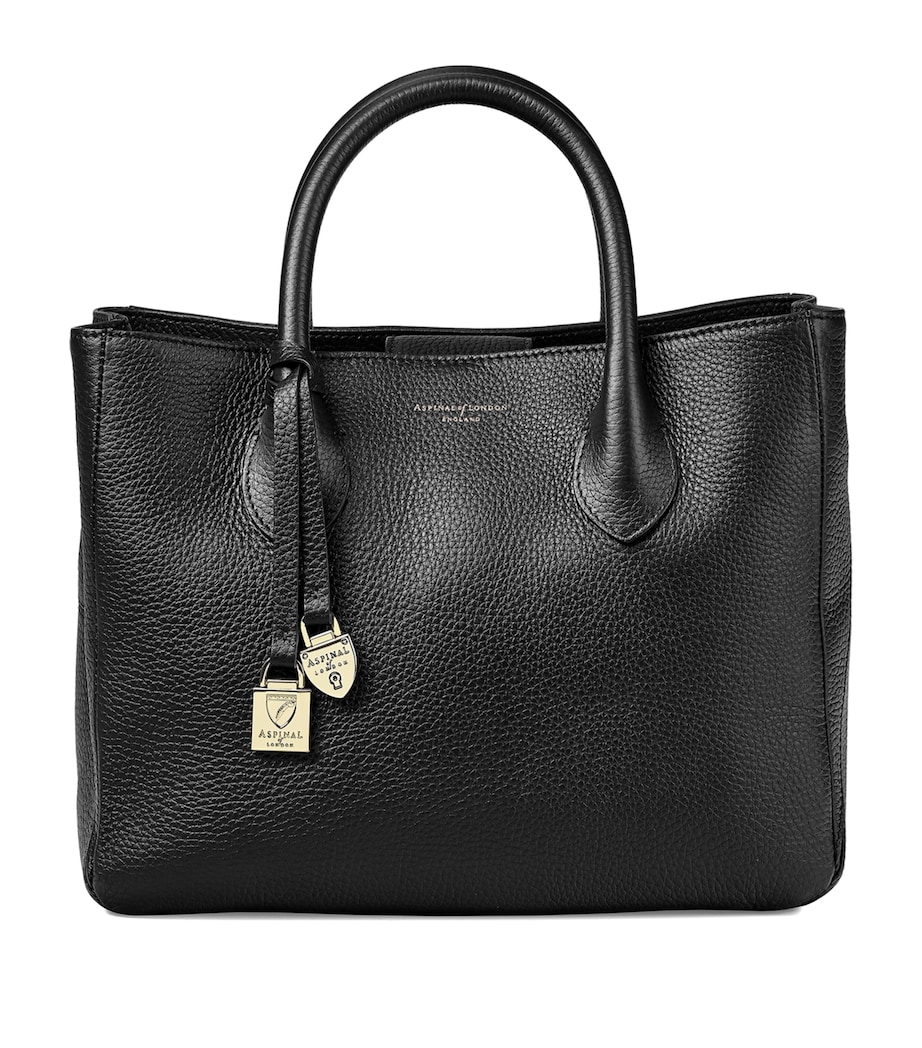 Midi Leather London Tote Bag BLACK Image 1