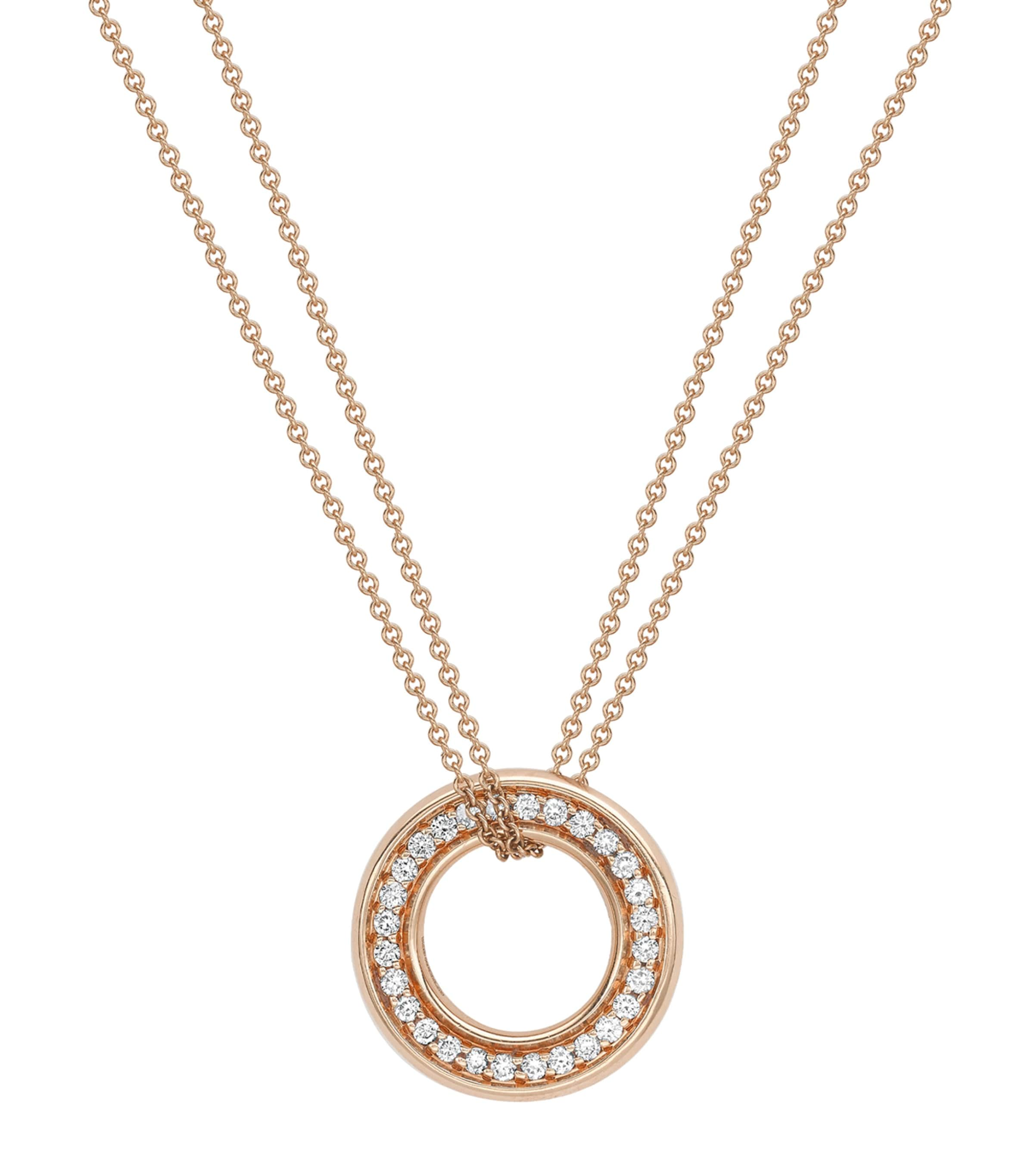 Shop Boodles Rose Gold And Diamond Medium Roulette Pendant