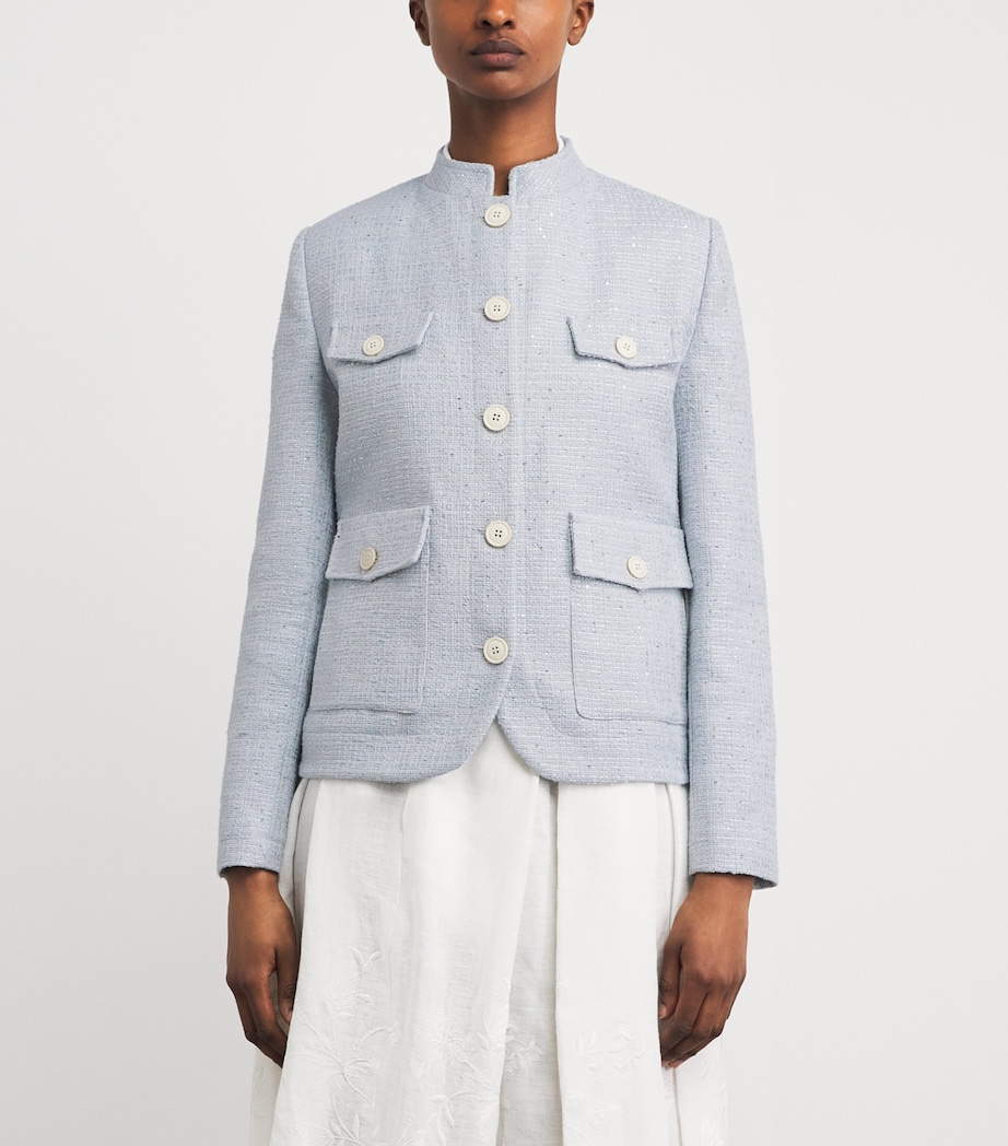 Eleventy Womens Bouclé Tweed Jacket Nuvola Image 4