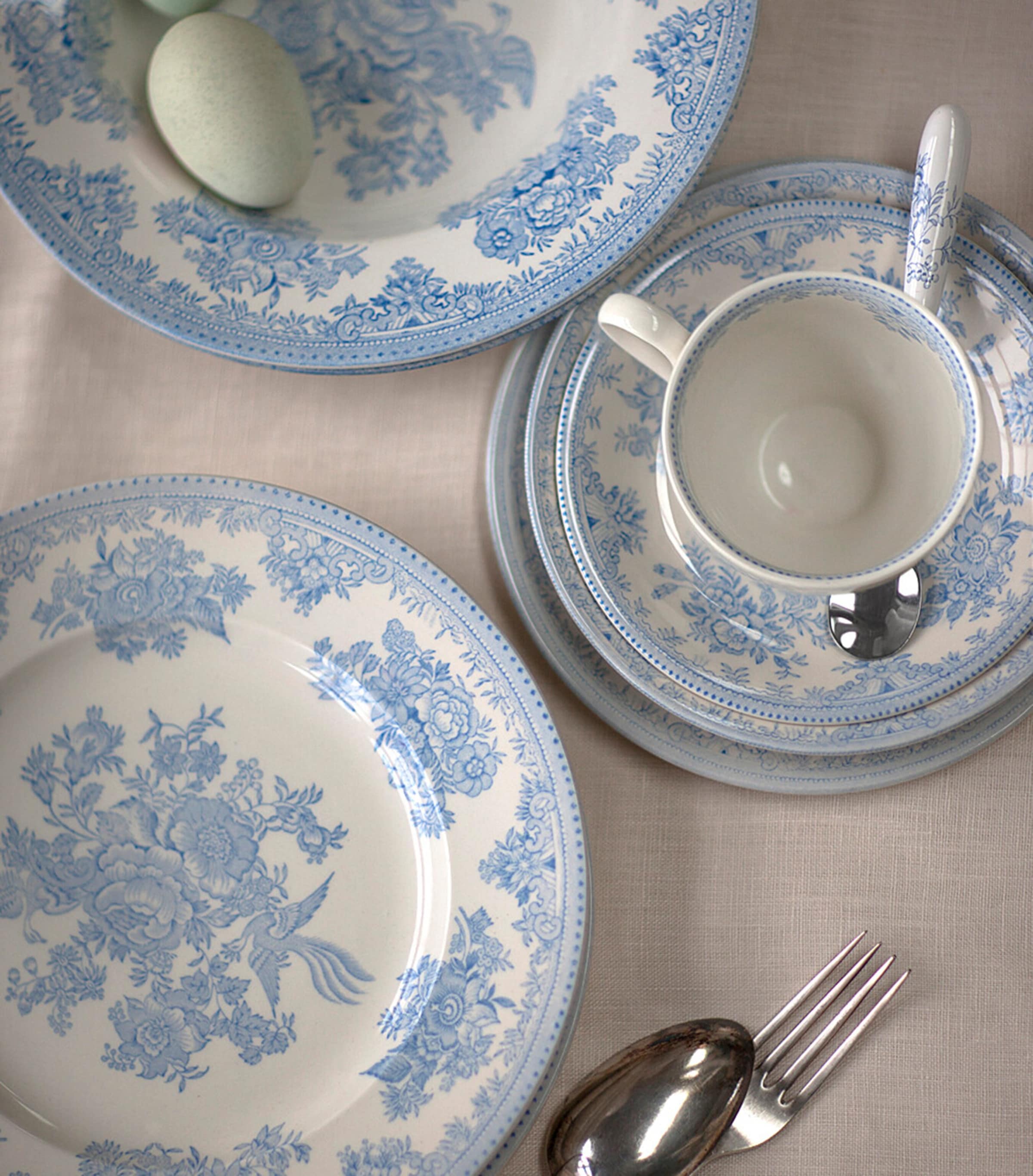 Burleigh Set of 4 Asiatic Pheasant Plates (25cm) Blue Image 2