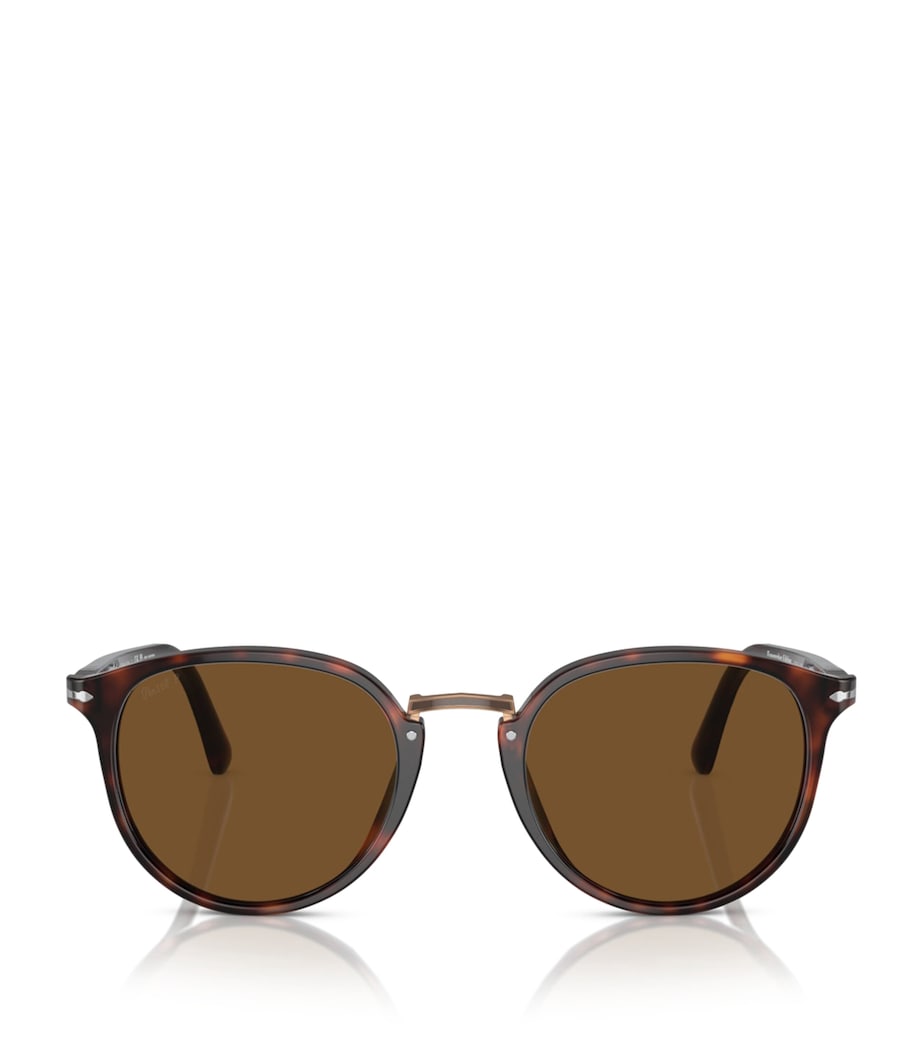 Persol Acetate Rounded Square Sunglasses Brown Image 1