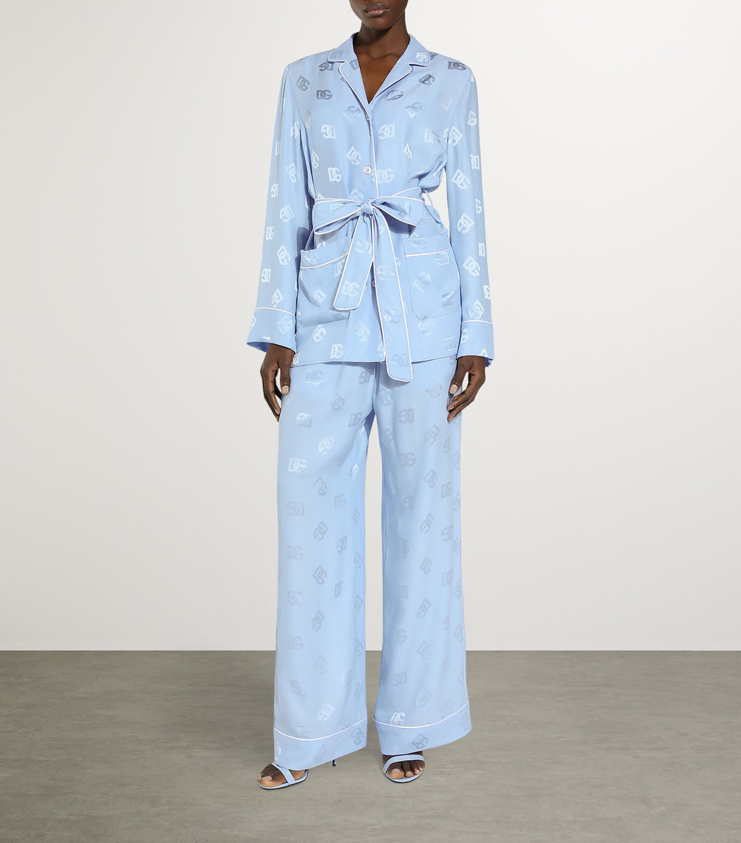 Silk Logo Pyjama Shirt F3981- LILAC Image 2