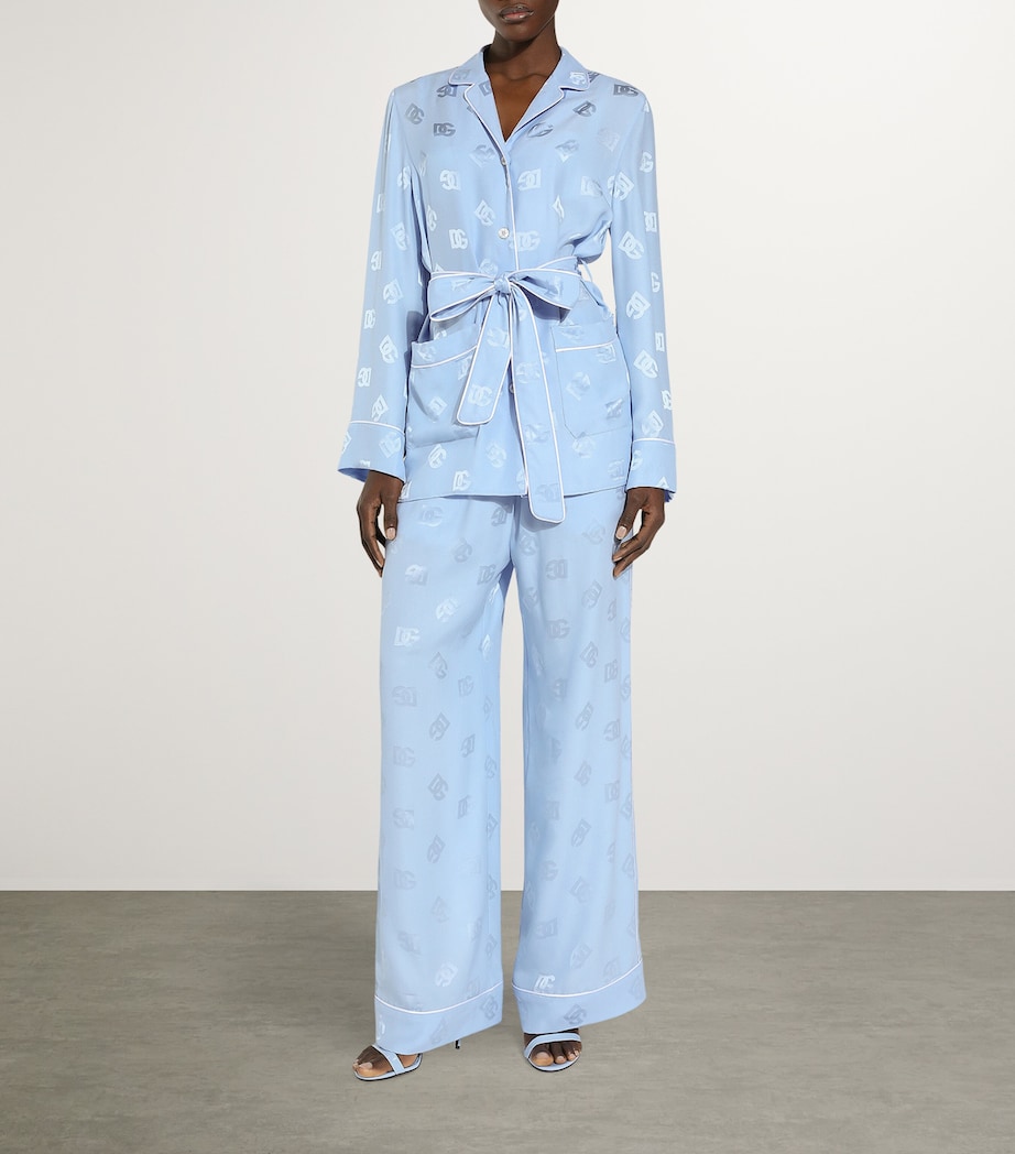 Silk Logo Pyjama Shirt F3981- LILAC Image 2