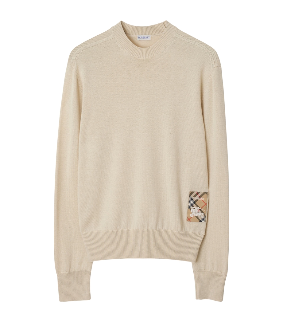 Wool Check Label Sweater NUTMEG Image 1