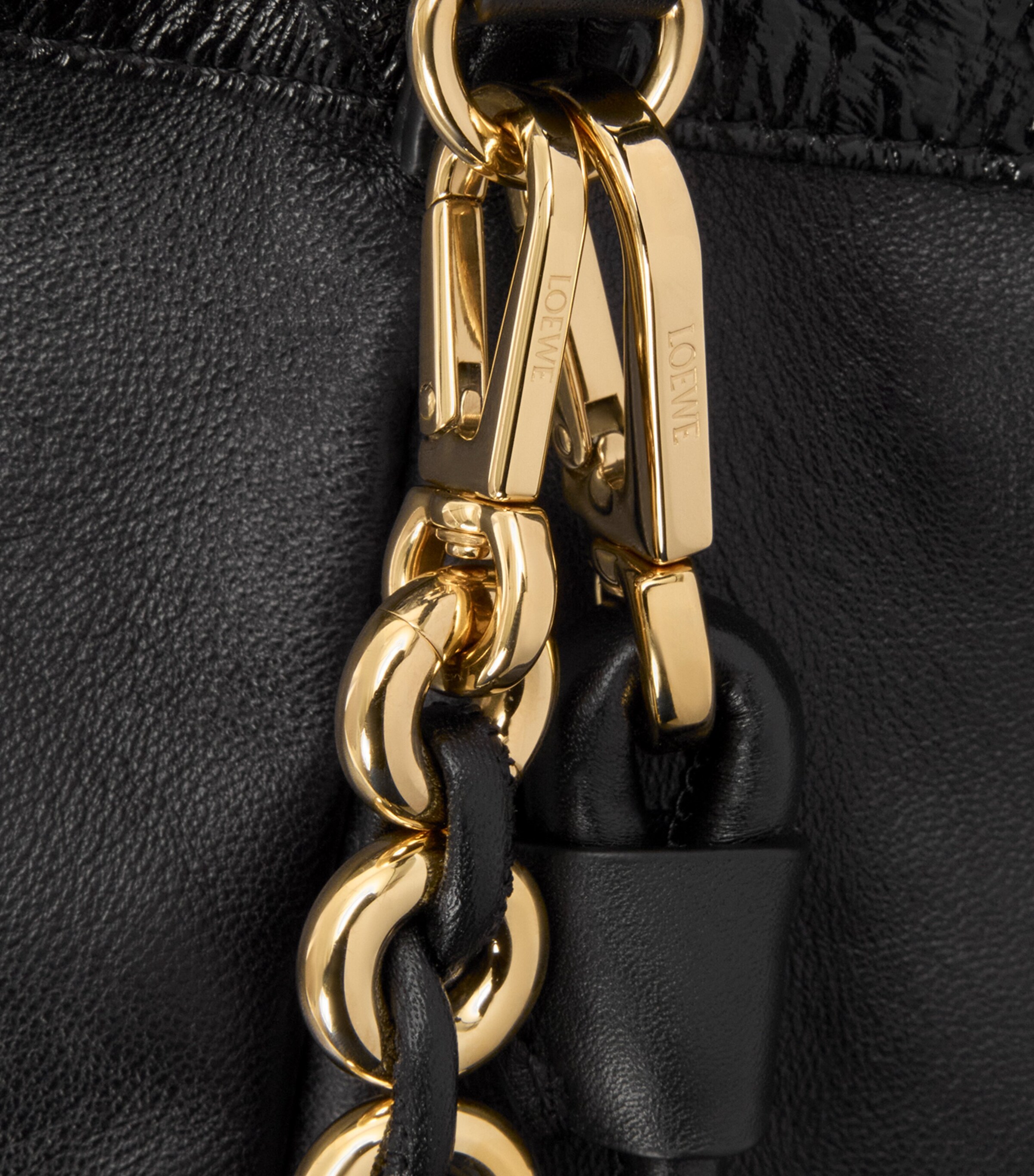 Medium Eel Leather Flamenco Purse BLACK Image 12