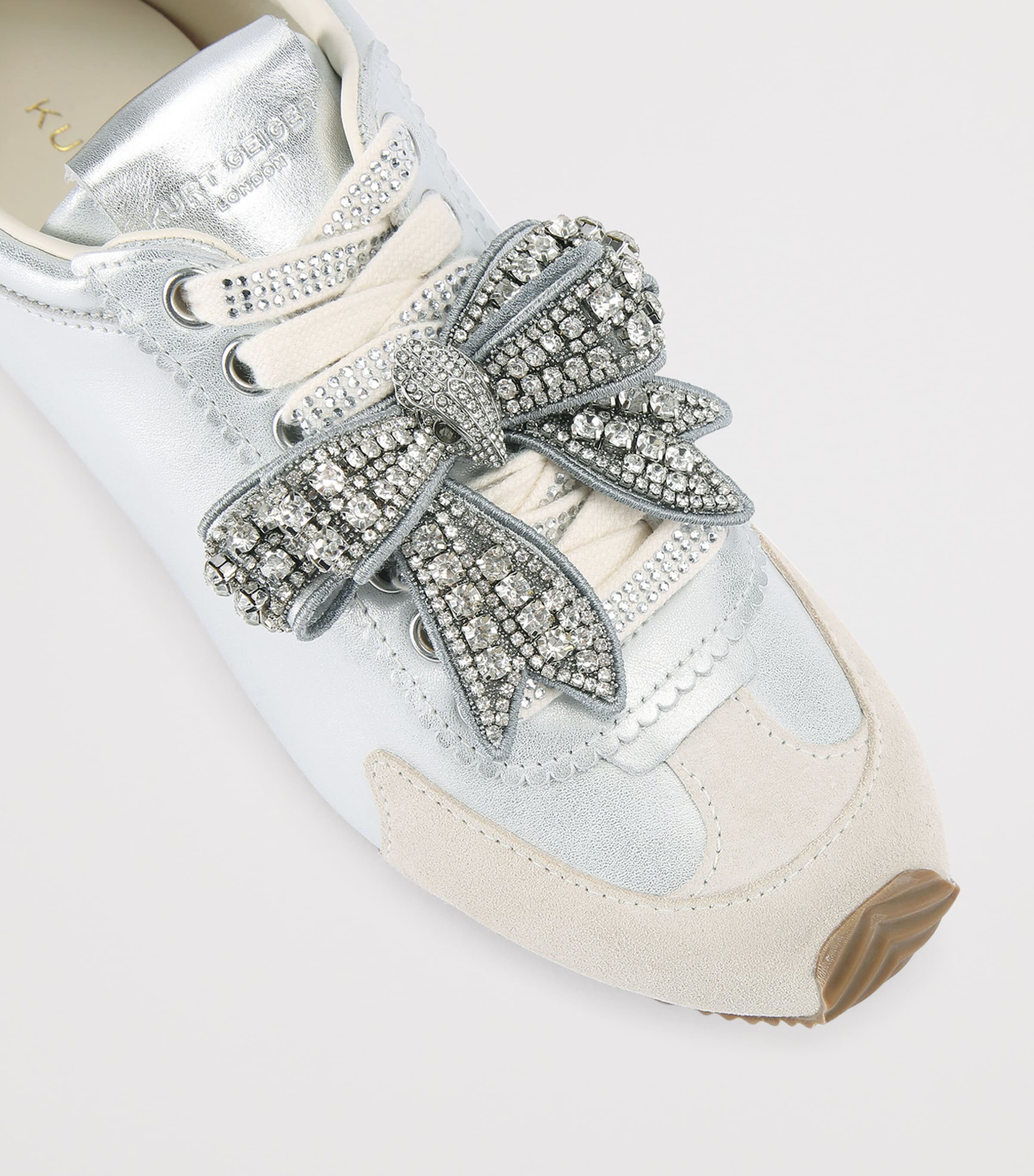 Leather Islington Bow Sneakers WHITE Image 3
