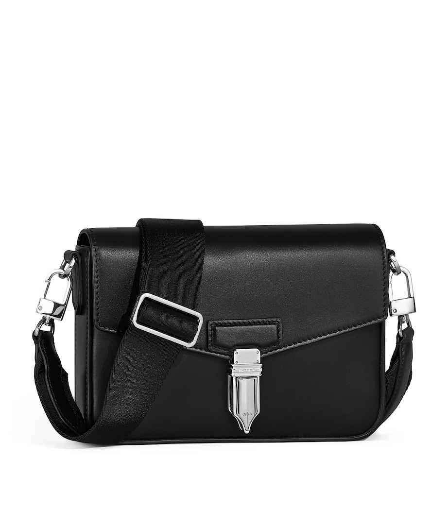 Leather Soft Messenger Cross-Body Bag BLACK Image 2