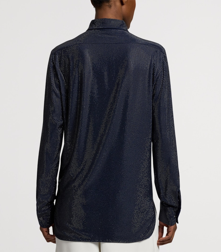 Ralph Lauren Collection Womens Silk Embellished Adrien Shirt Navy Image 8