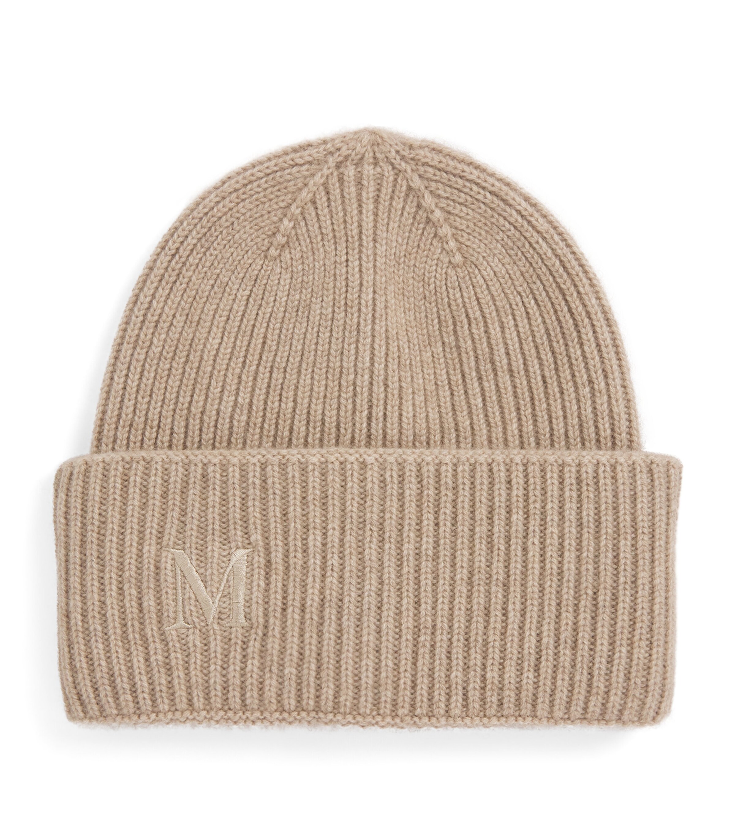 Cashmere Embroidered Beanie BEIGE Image 1