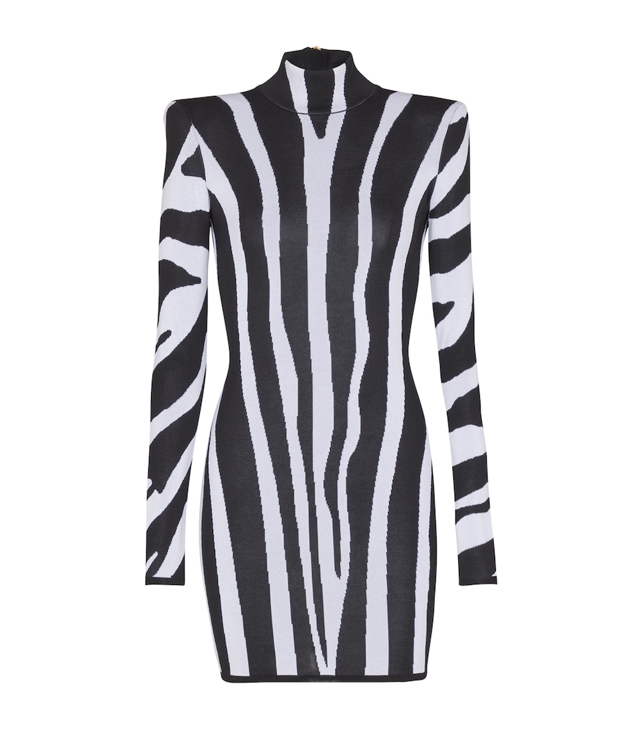 Knitted Zebra Mini Dress EAB NOIR/BLANC Image 1