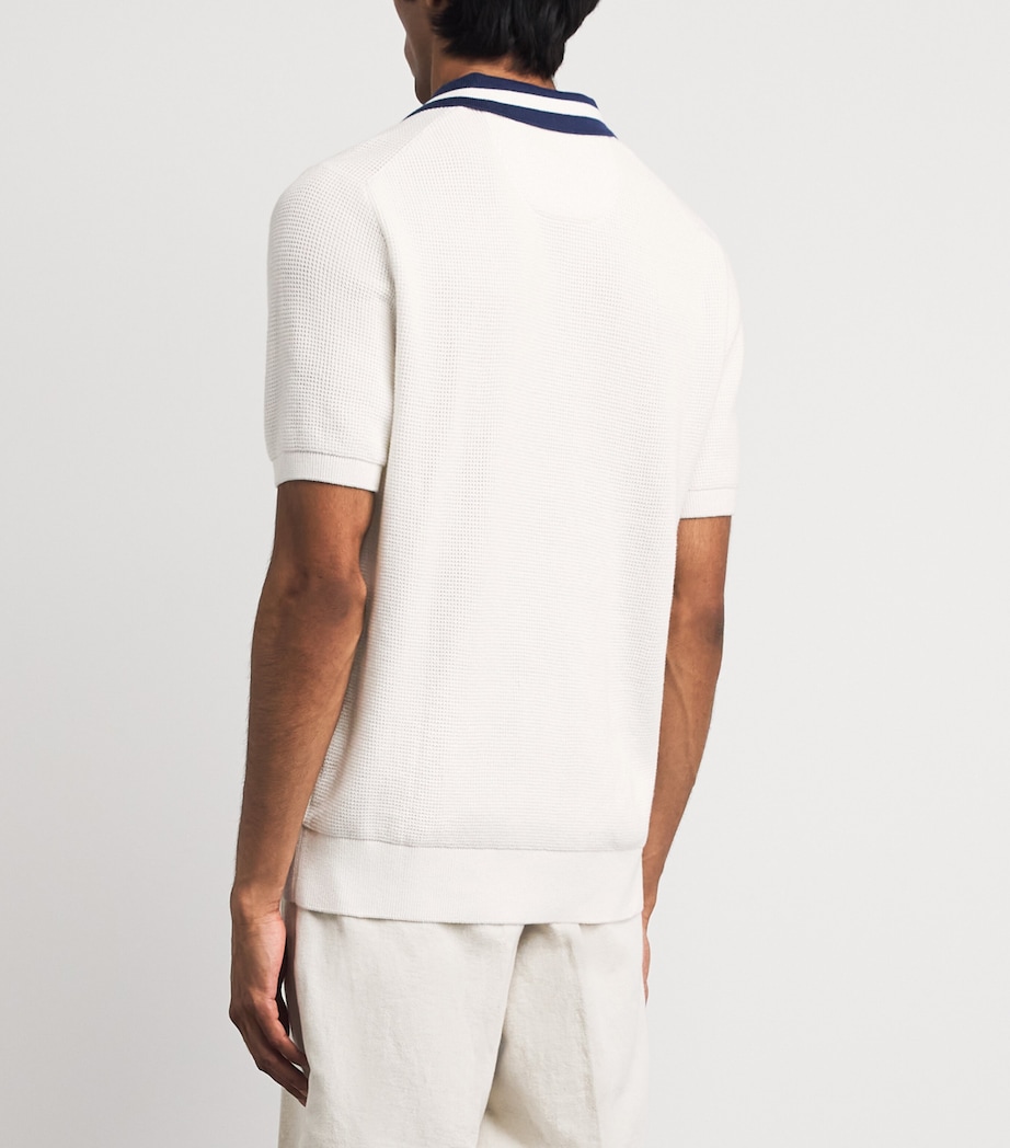 Polo Ralph Lauren Mens x Wimbledon Cotton Waffle-Knit Polo Shirt Classic Oxford White Image 5