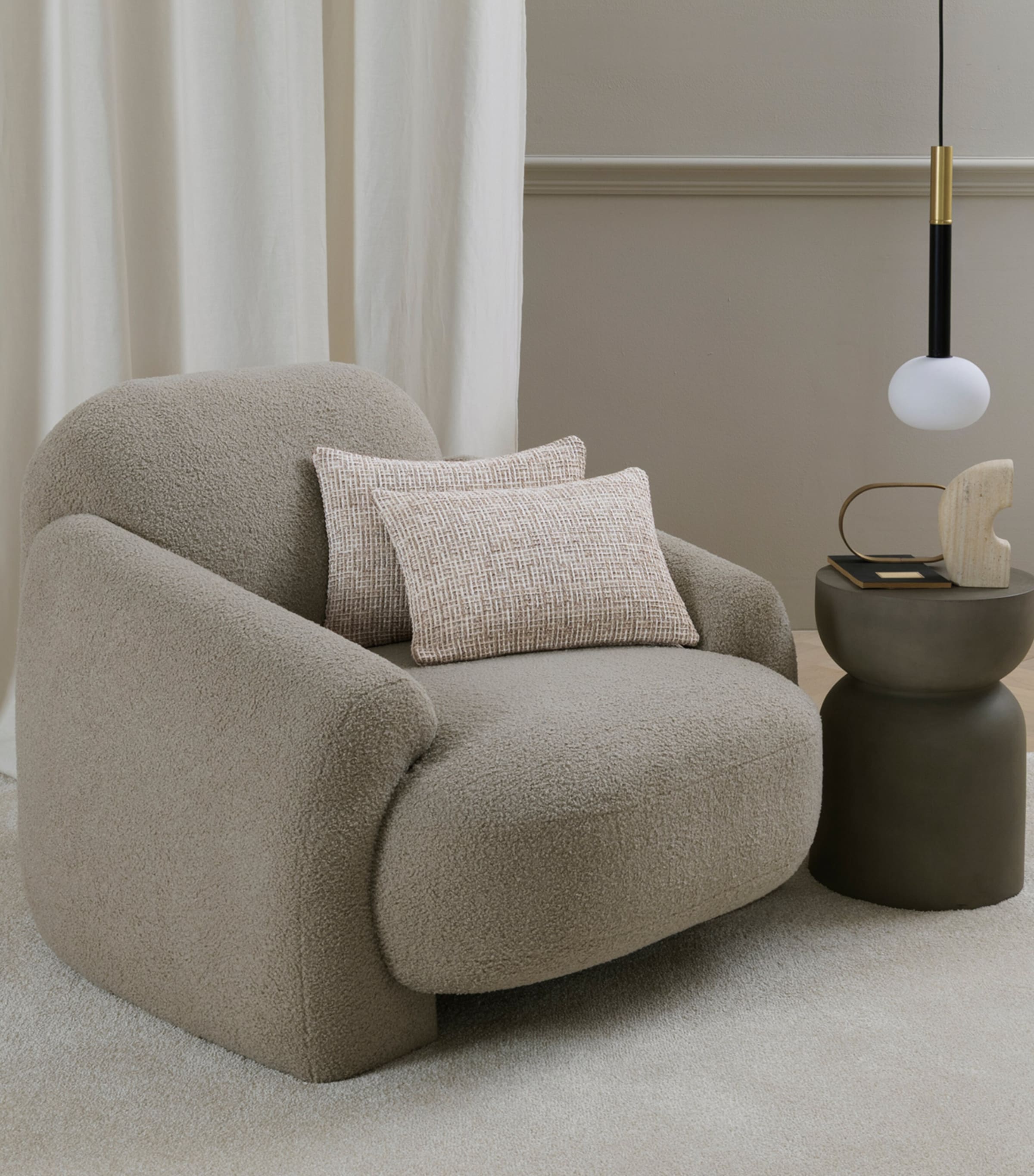 Frette Tweed Decorative Cushion Cover (30cm x 40cm) Greige Image 2