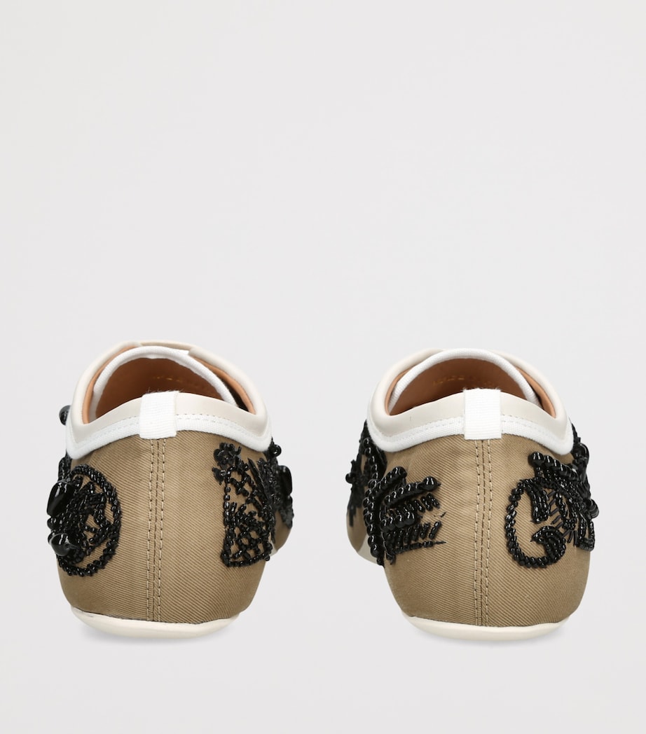 DRIES VAN NOTEN Leather Embellished Ballerina Sneakers Mult/other Image 2
