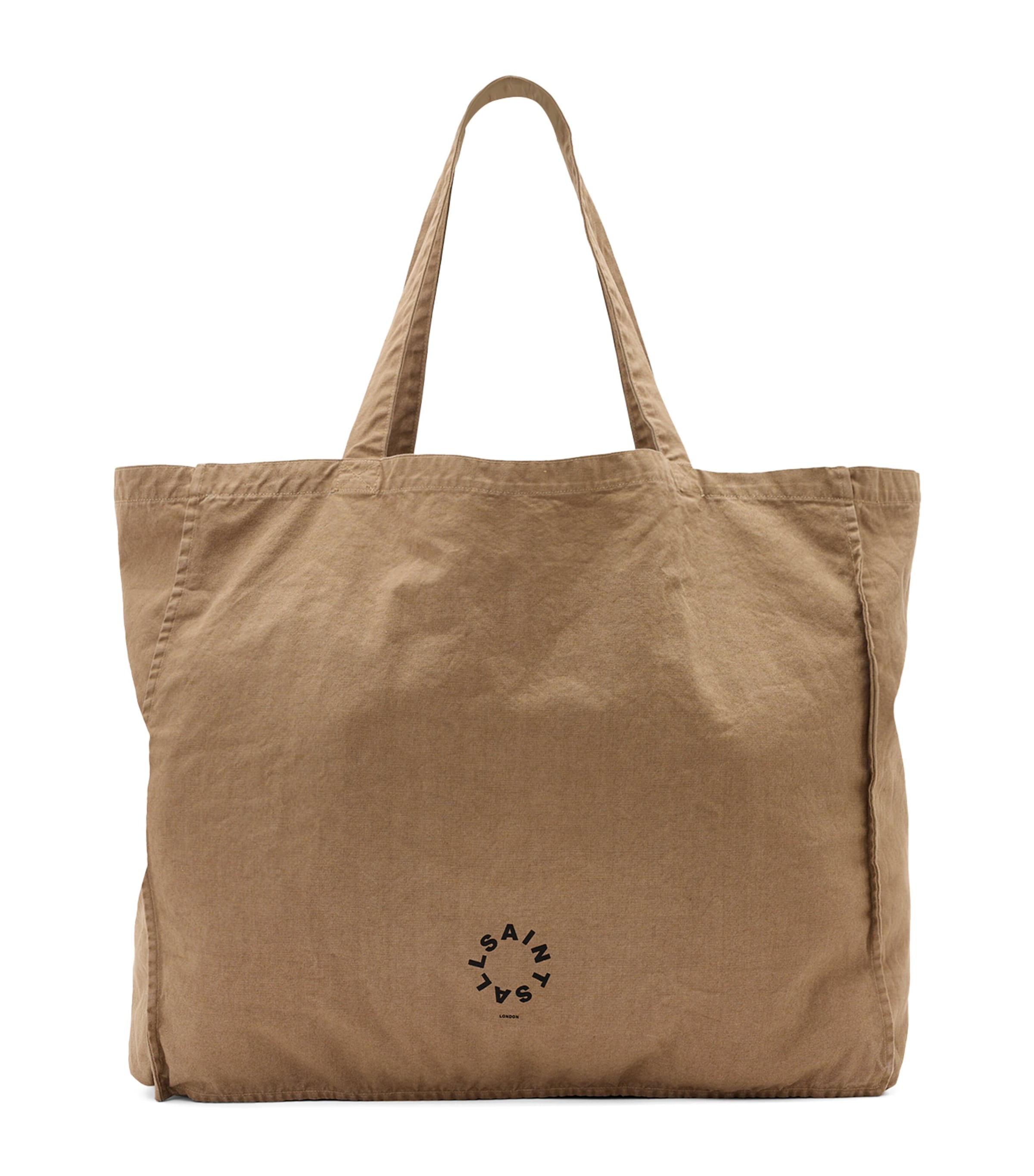 Allsaints Large Cotton Haven Tote Bag In Brown