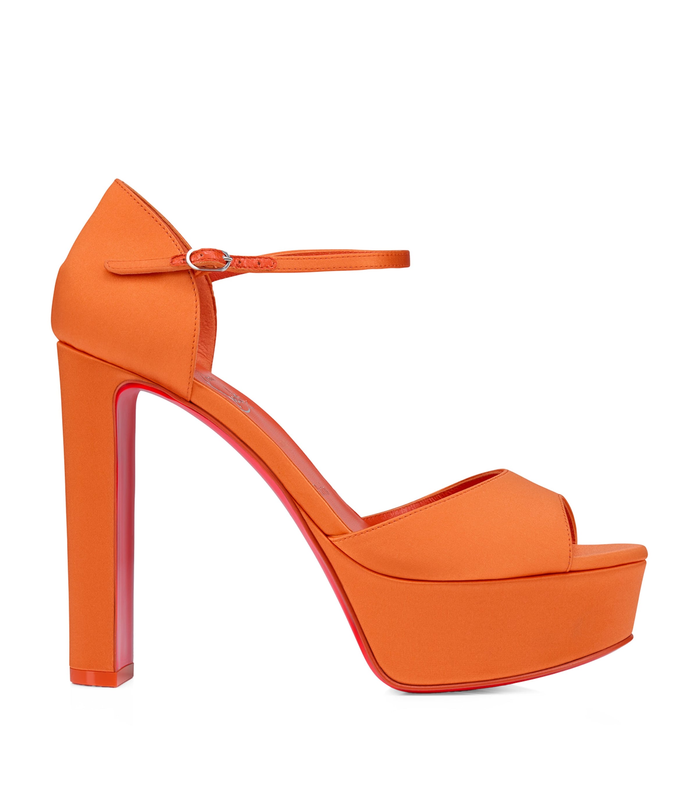 Christian Louboutin Sandaloo Silk Ankle-strap Red Sole Platform Sandals