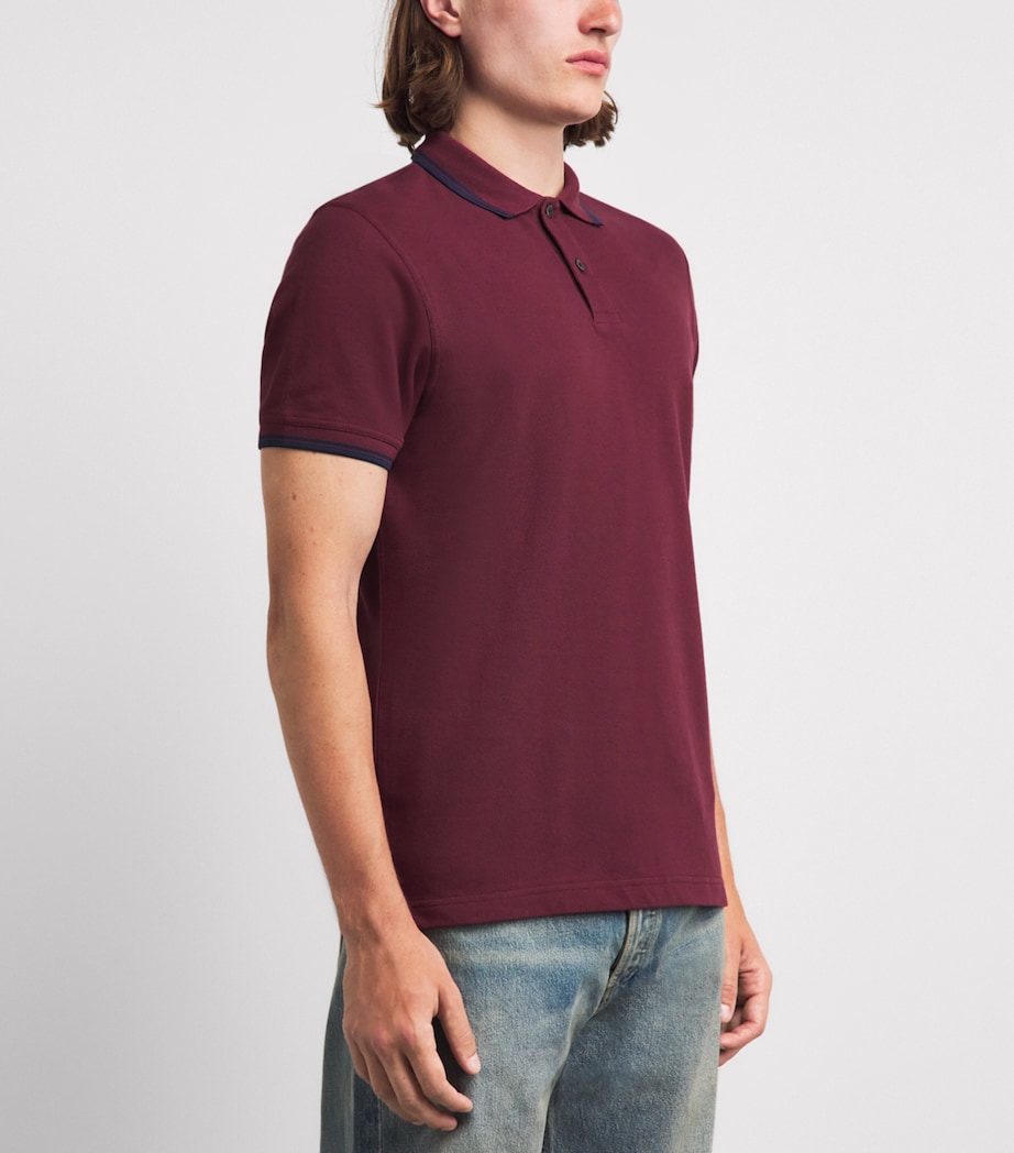 Barbour Mens Cotton Lunan Polo Shirt Dark Bordeaux Image 4