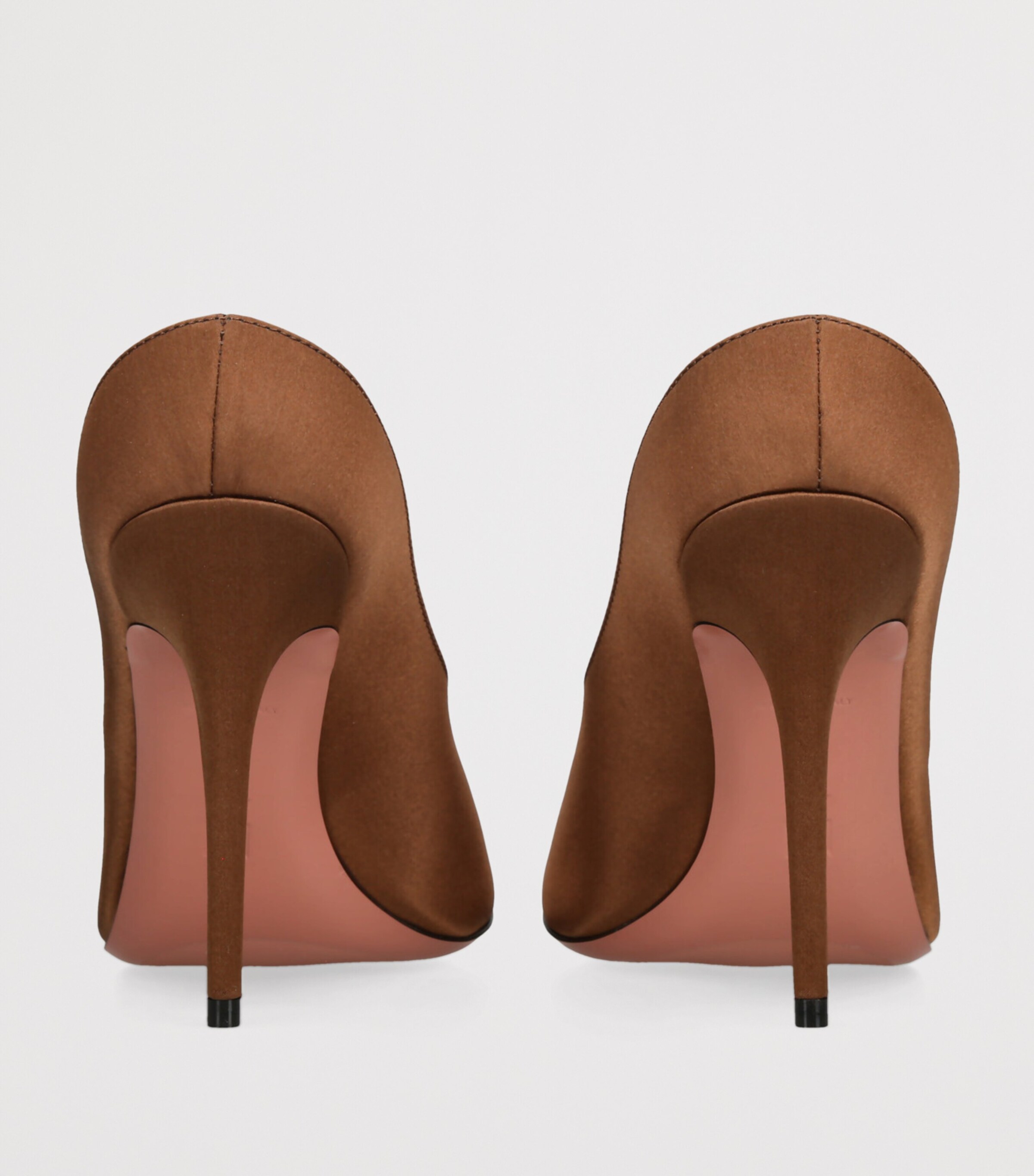 Amina Muaddi Satin Anok Heeled Slipper 105 Dark Brown Image 4