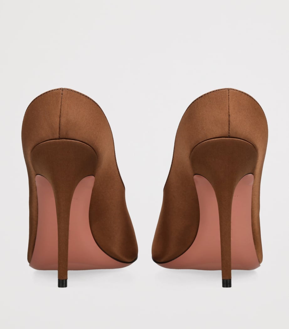 Satin Anok Heeled Slipper 105 DARK BROWN Image 2