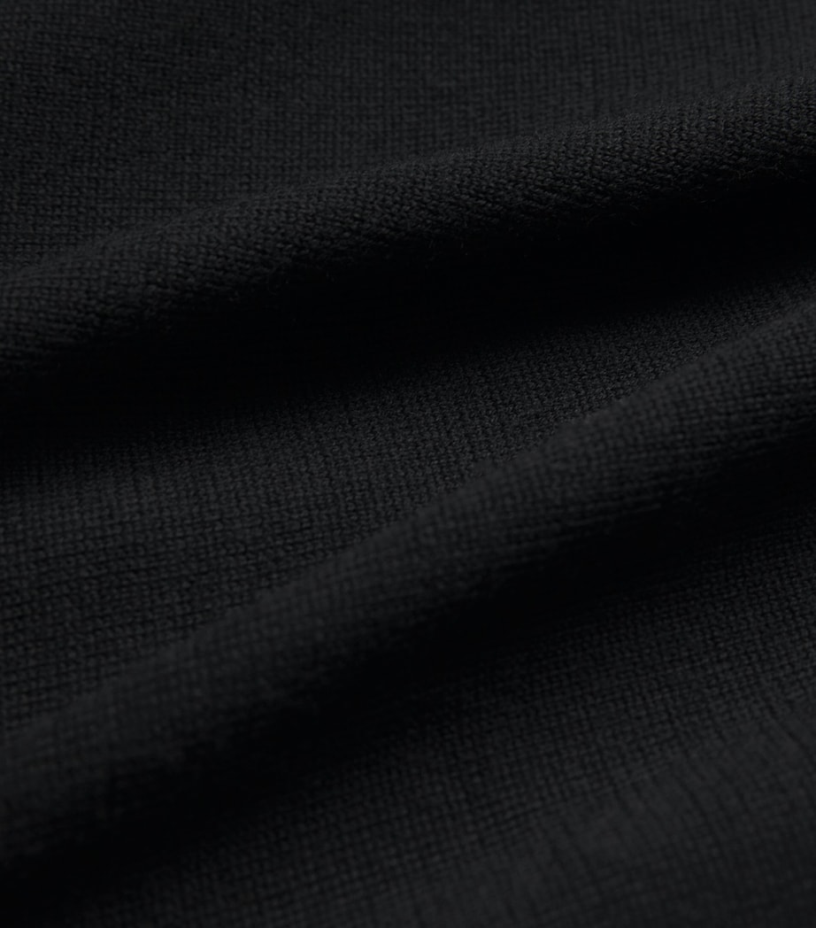 Wool V-Neck Sweatshirt BLACK Image 5