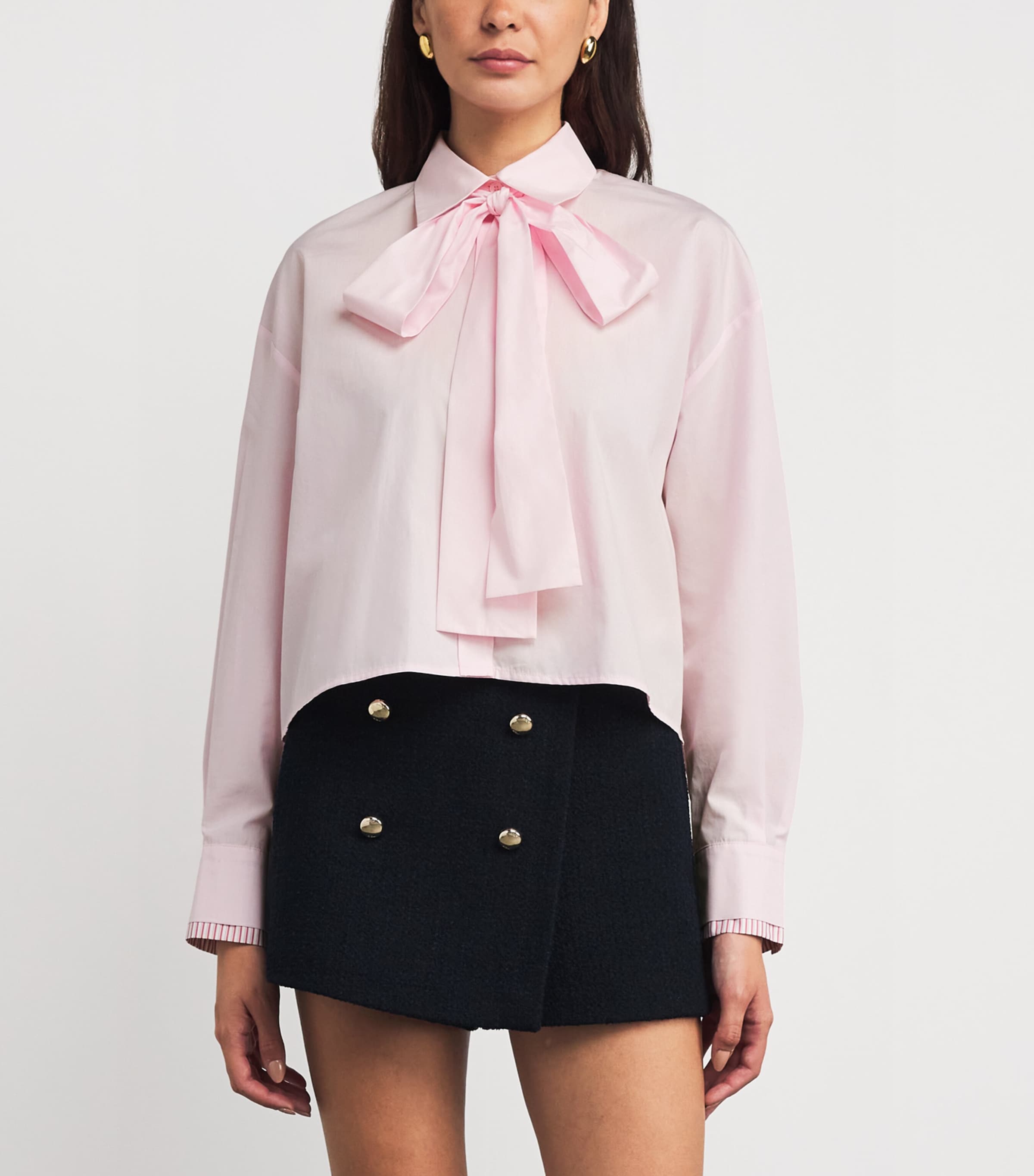 Cotton Pussybow Shirt PINK Image 3