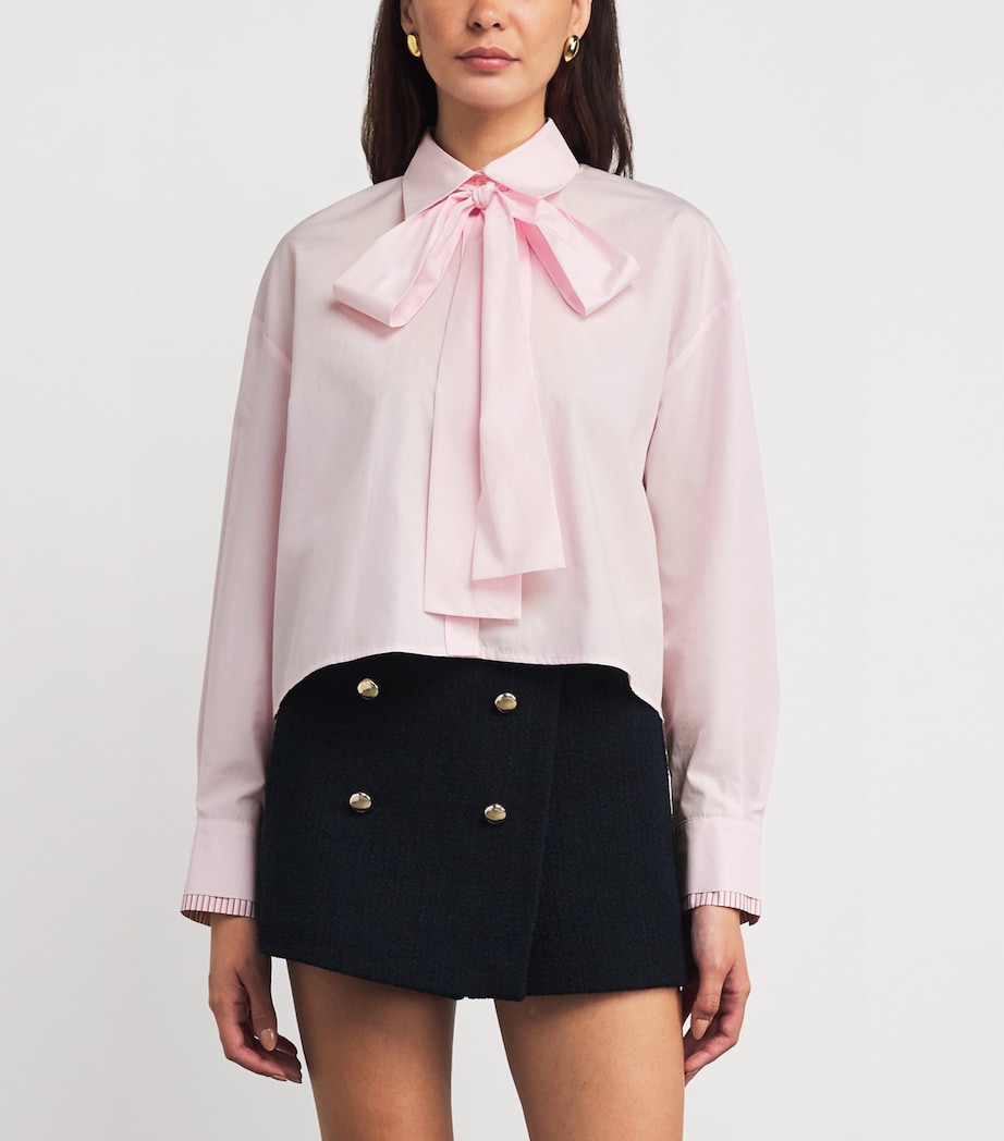 Cotton Pussybow Shirt PINK Image 3