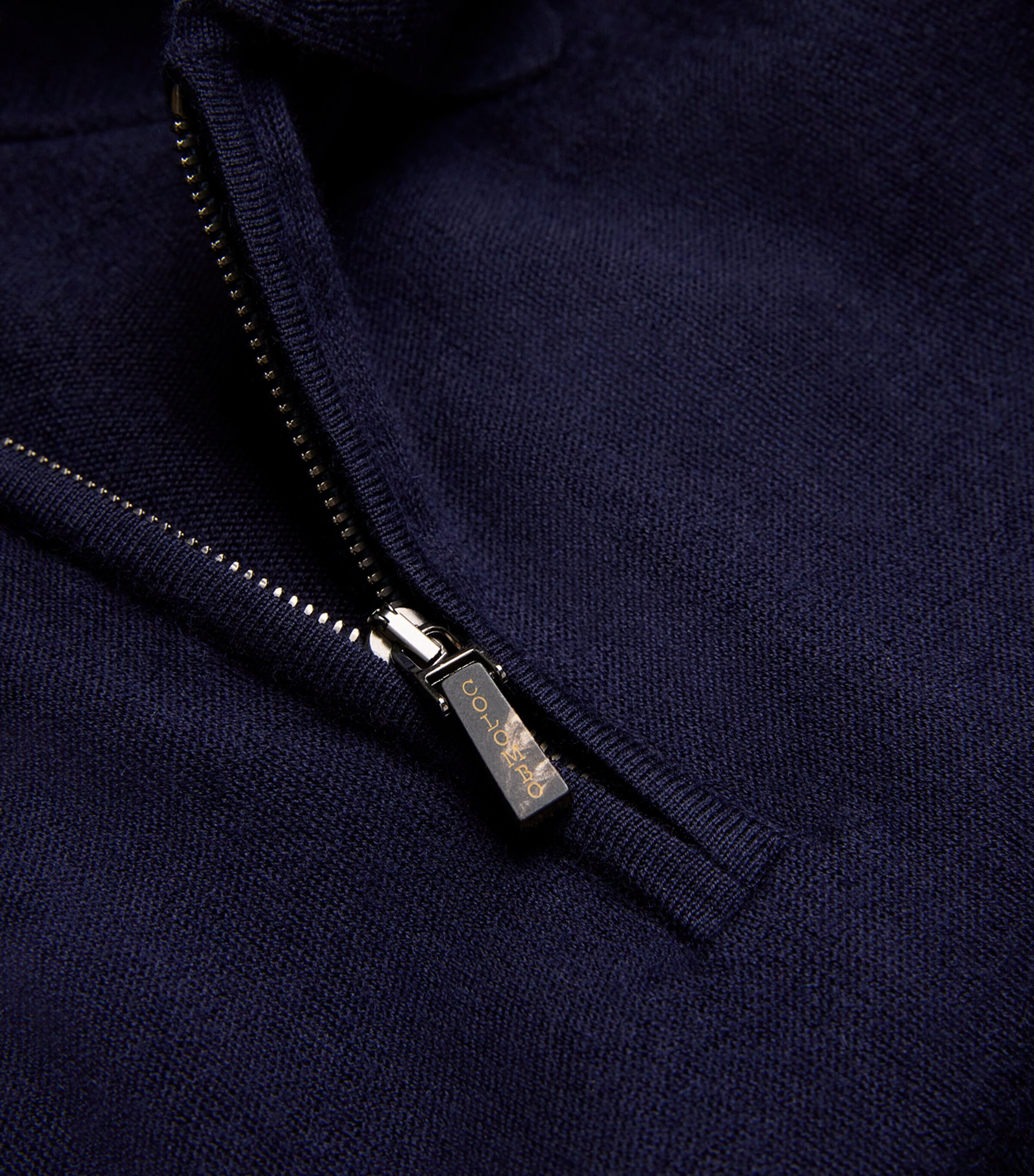 Colombo Mens Cashmere-Silk Polo-Neck Sweater Night Blue Image 5