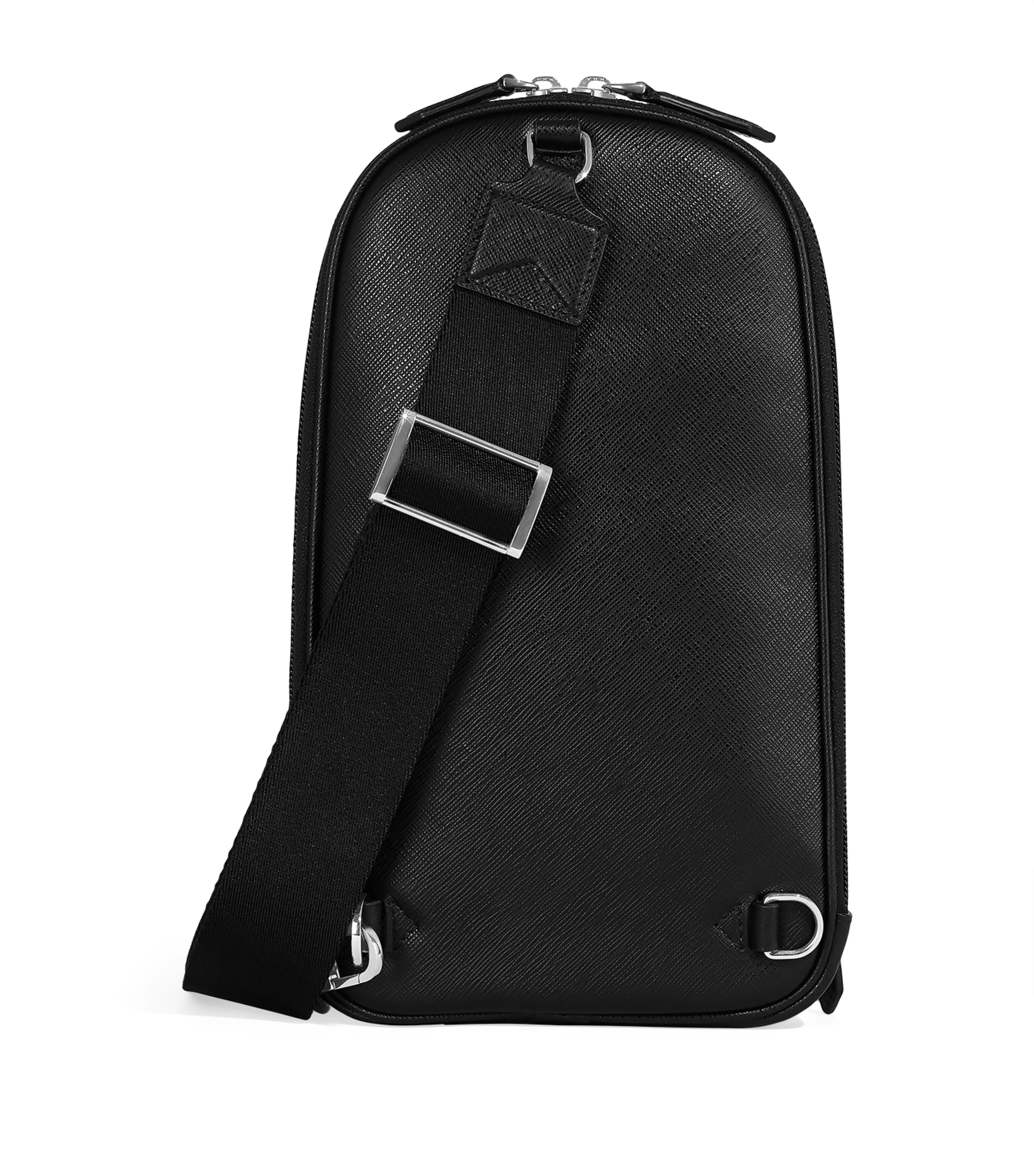 Leather Sartorial Sling Bag BLACK Image 3