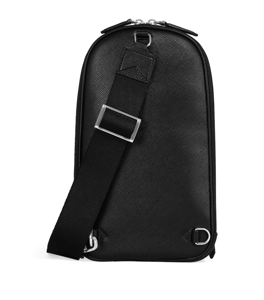 Leather Sartorial Sling Bag BLACK Image 3