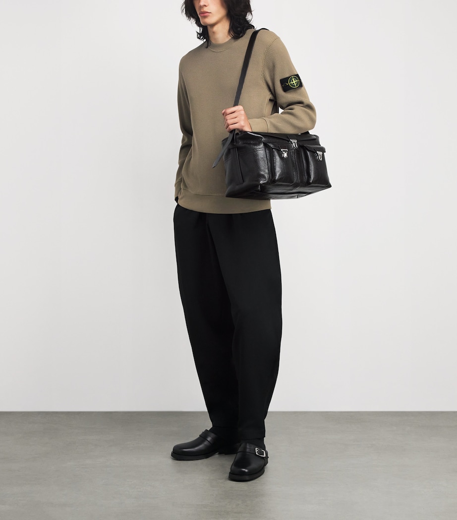 Cotton Waffle-Knit Sweater V005G Image 2