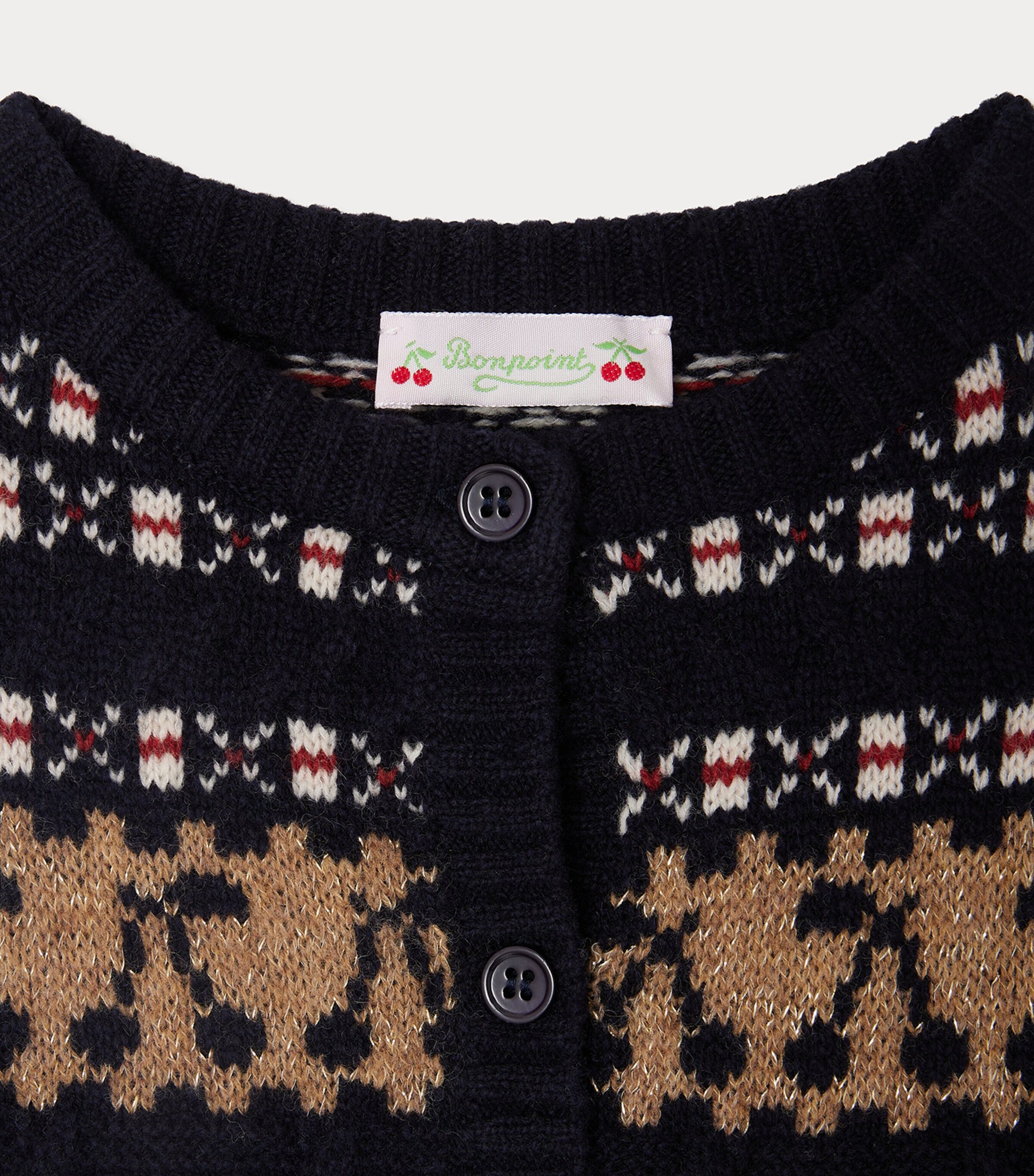 Wool-Blend Jonia Sleeveless Cardigan  (4-8 Years) UPB MARINE Image 3