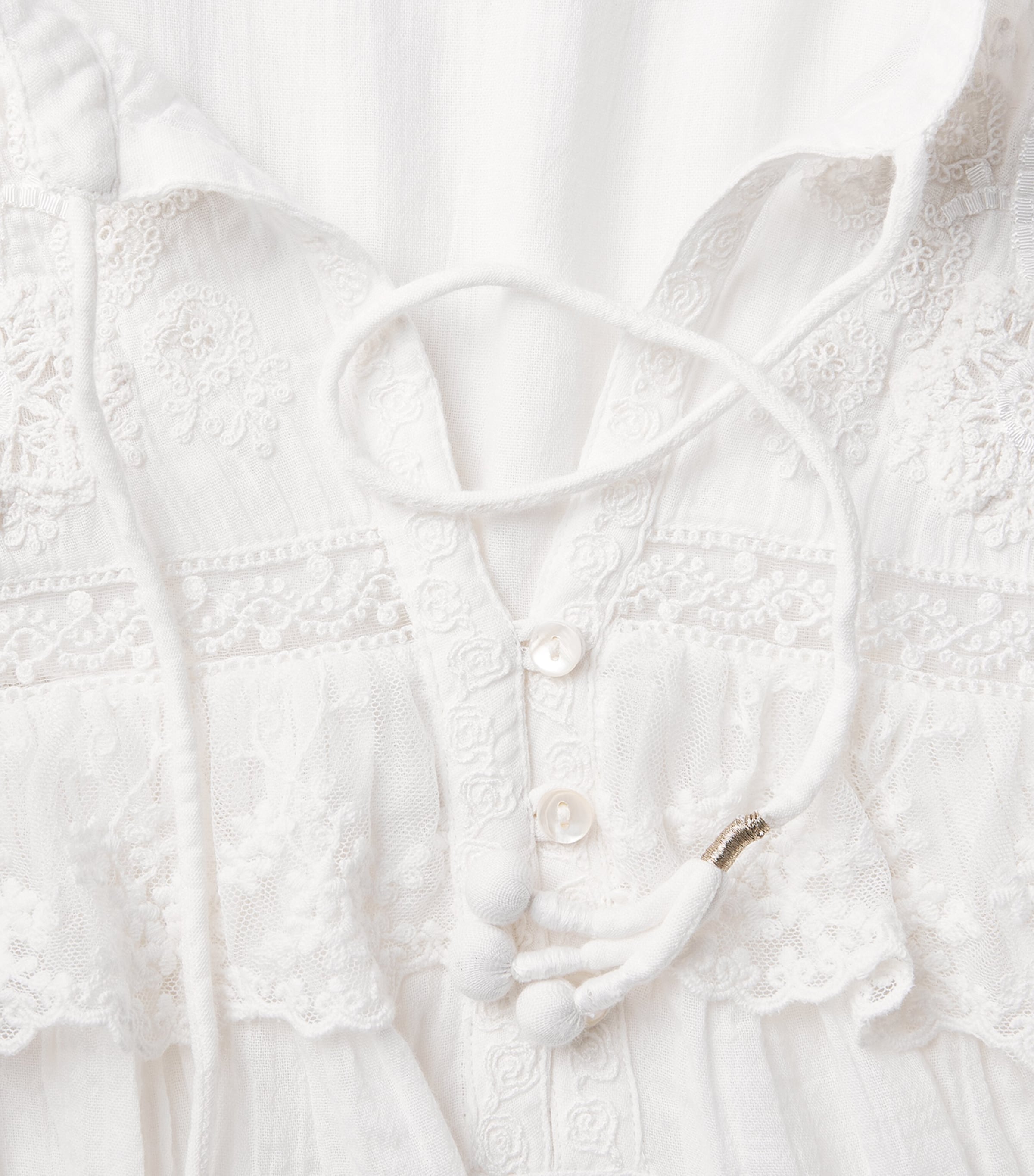 Rixo Womens Cotton Embroidered Inez Mini Dress Lilly Embr Ivory Image 6