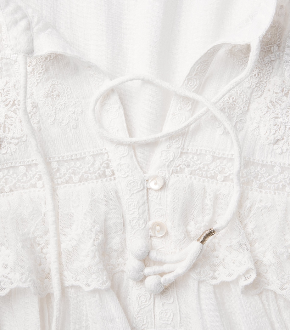 Rixo Womens Cotton Embroidered Inez Mini Dress Lilly Embr Ivory Image 6
