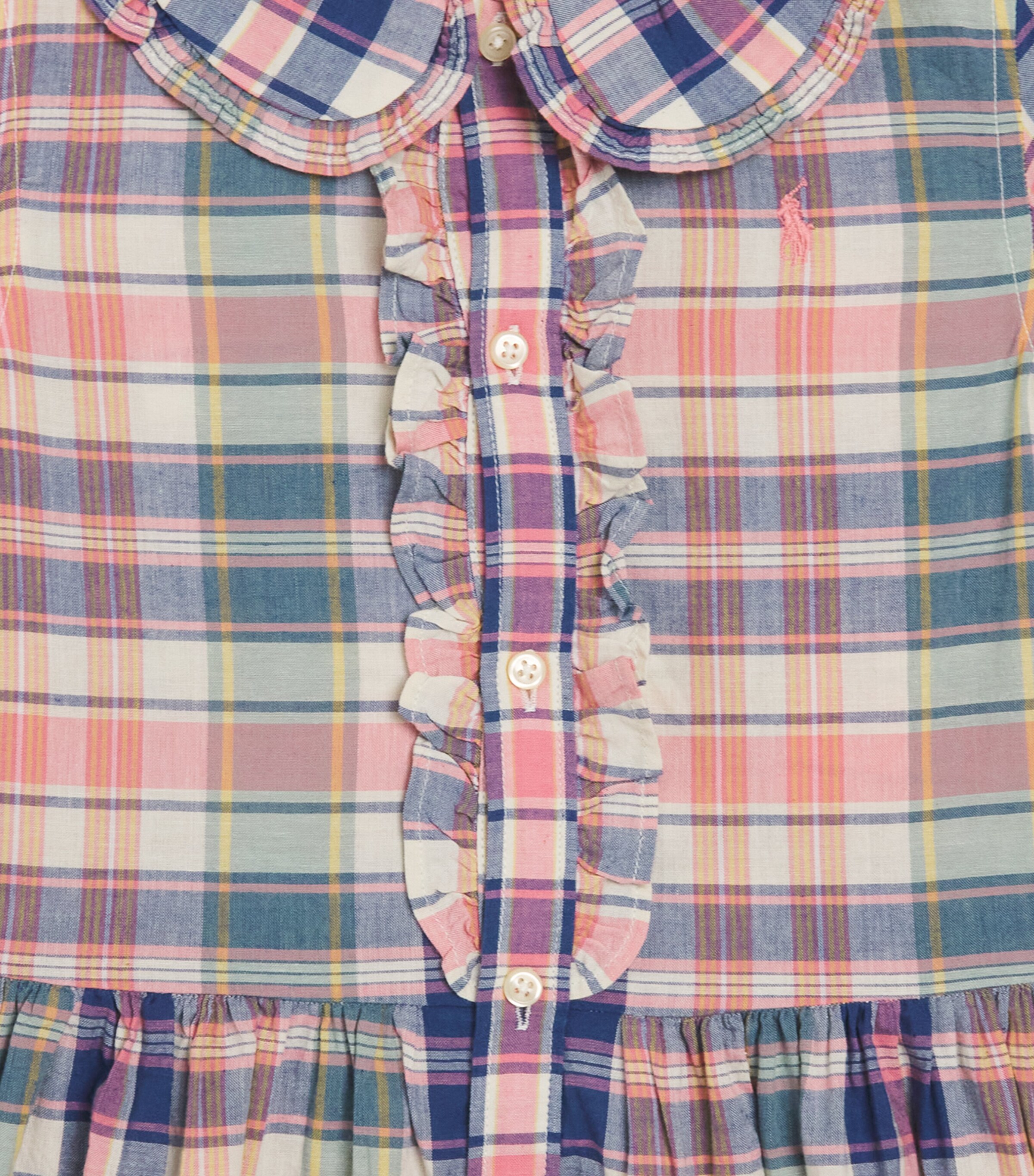 Ralph Lauren Kids Cotton Check Dress (2-7 Years) Erth Blu Pnk Ml Image 3