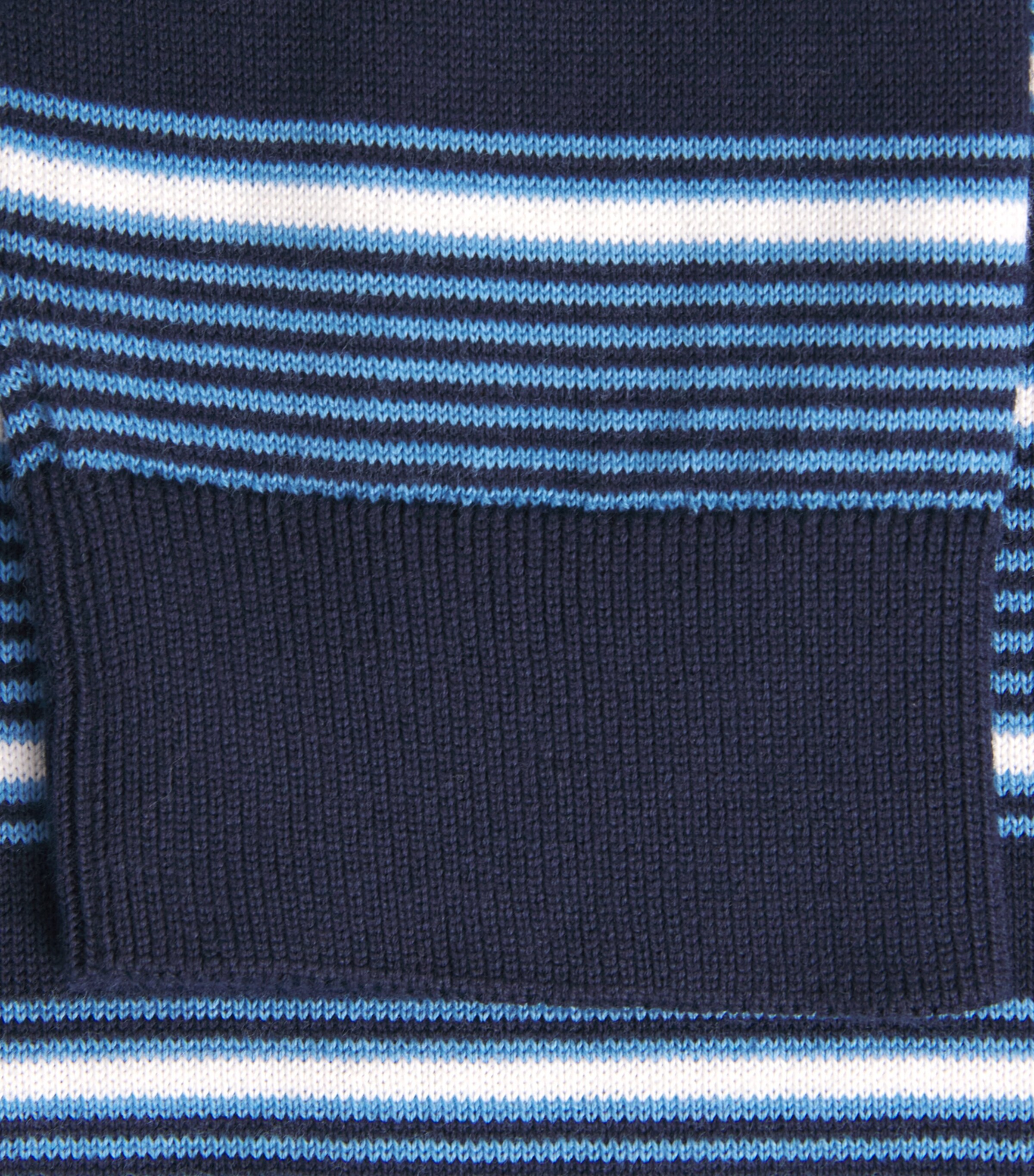Falke Mens Cotton Stripe Sweater Dark Navy Image 6